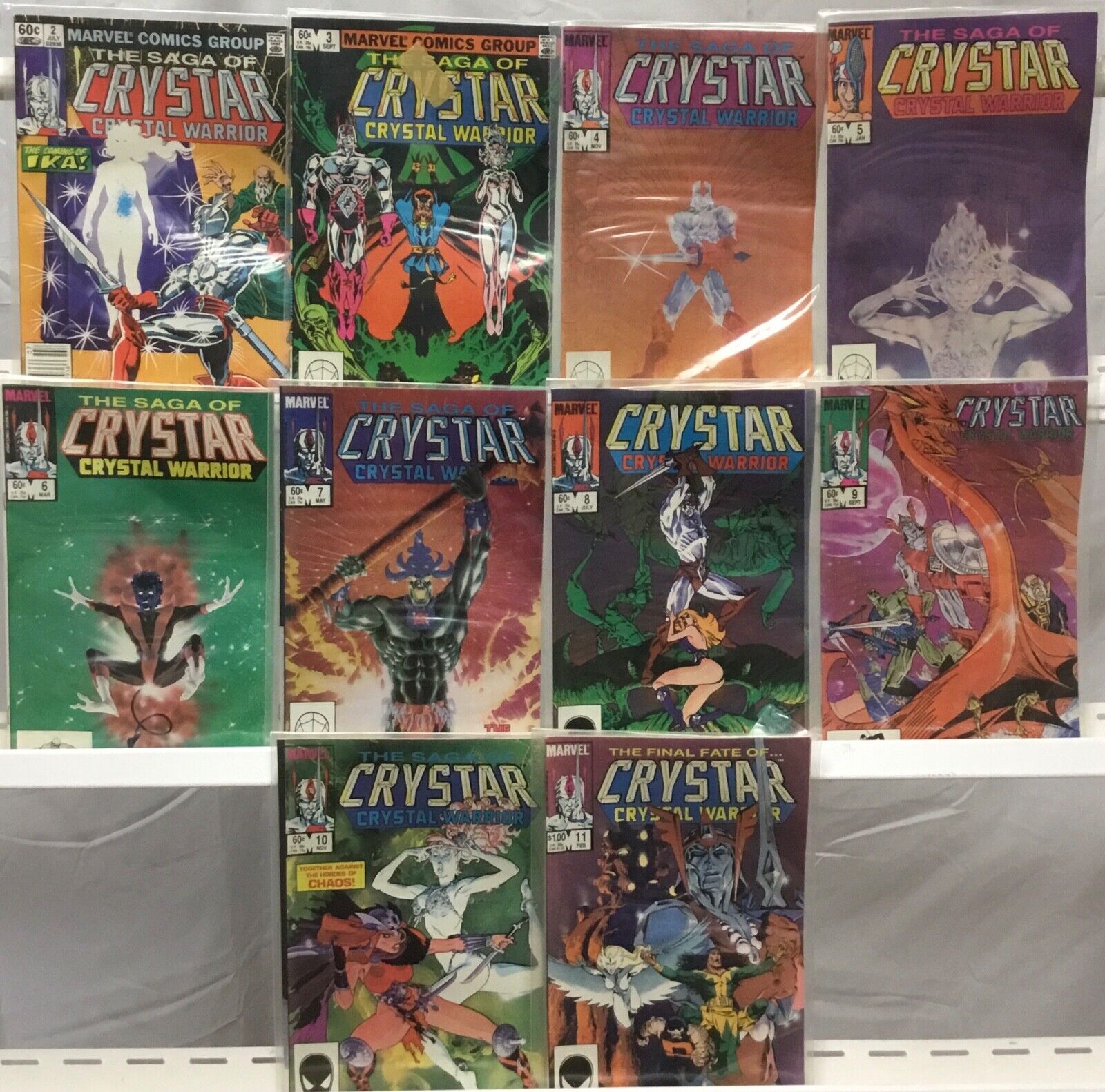 Marvel Comics The Saga of Crystar, Crystal Warrior Run Lot 2-11 VF 1983