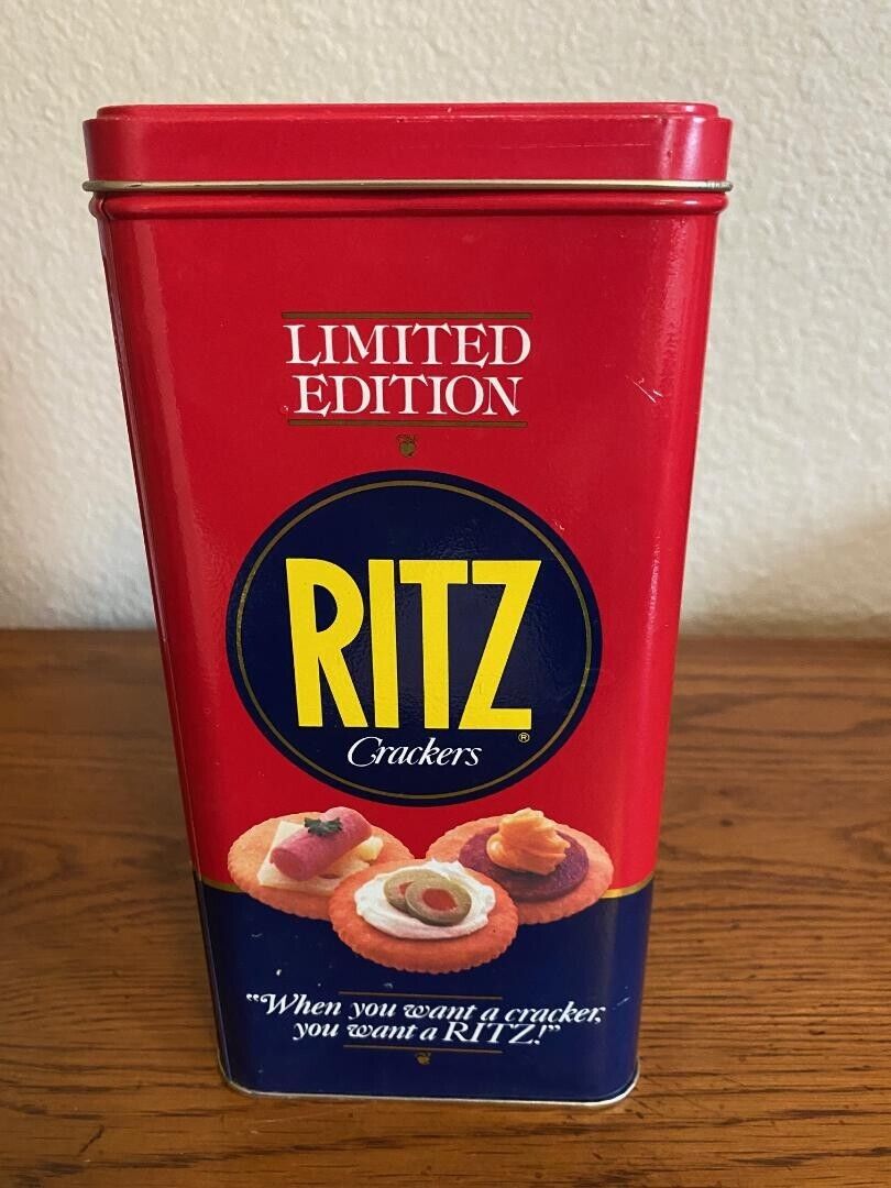 Vintage 1987 Nabisco Ritz Crackers Limited Edition Tin Canister 8.75”