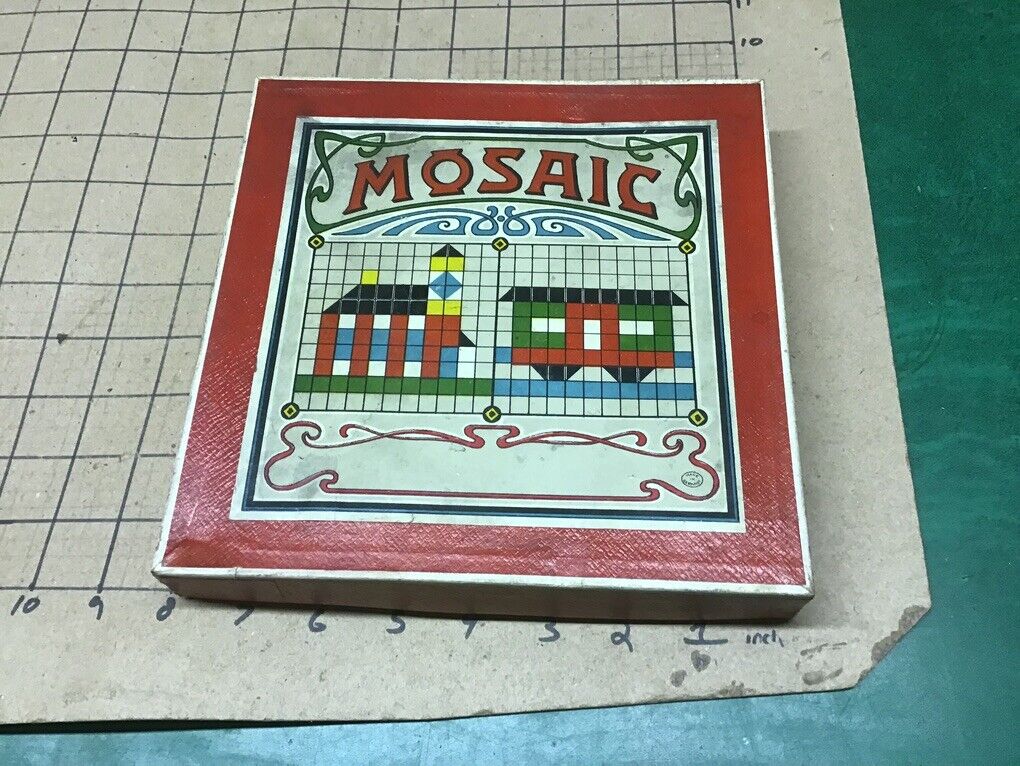 Vintage EARLY German MOSAIC in box, VERY CLEAN w design sheets, COOL