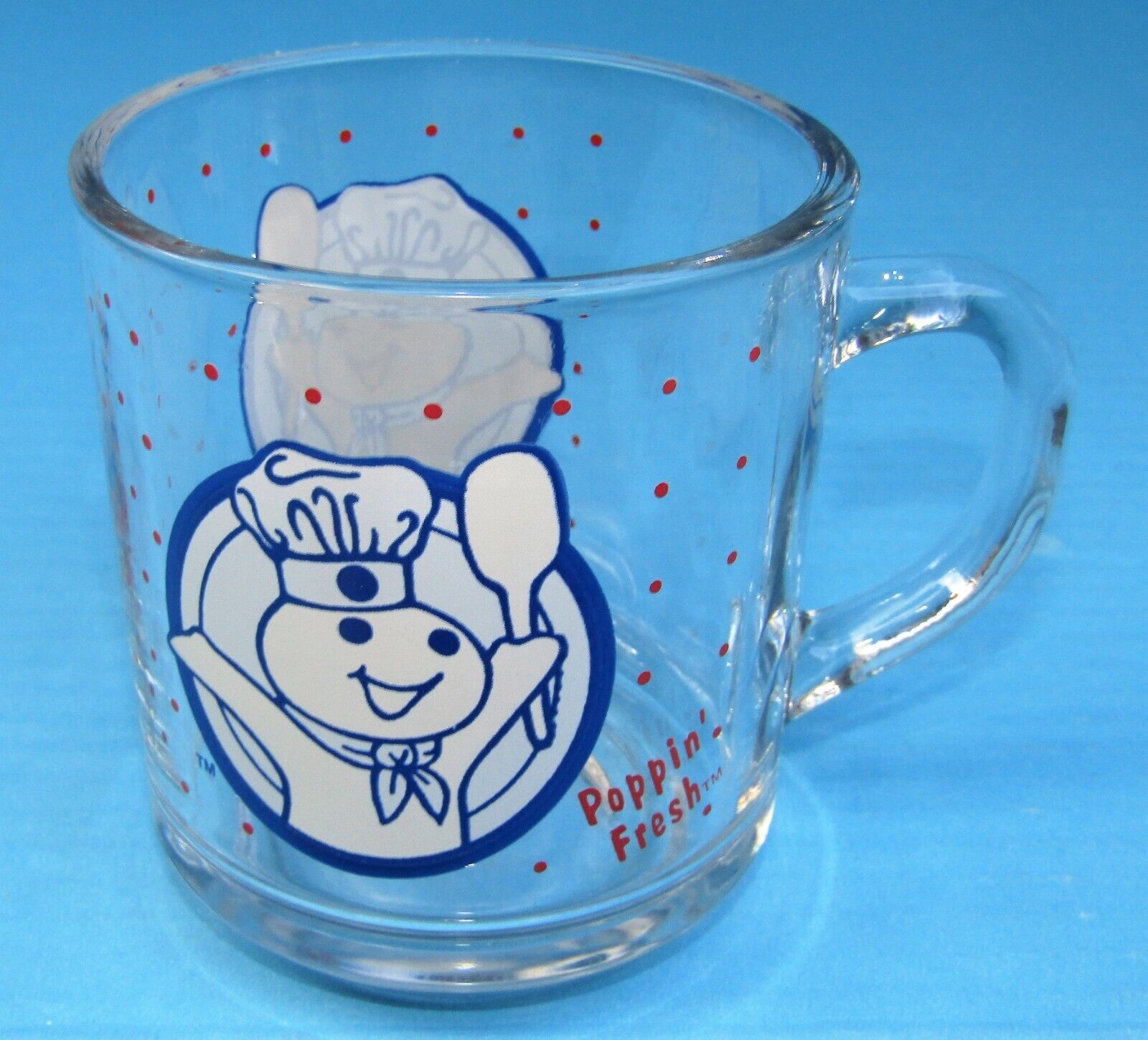 1991 Anchor Hocking Pillsbury Doughboy Poppin\' Fresh Glass Mug/Cup(s) FREESHIP