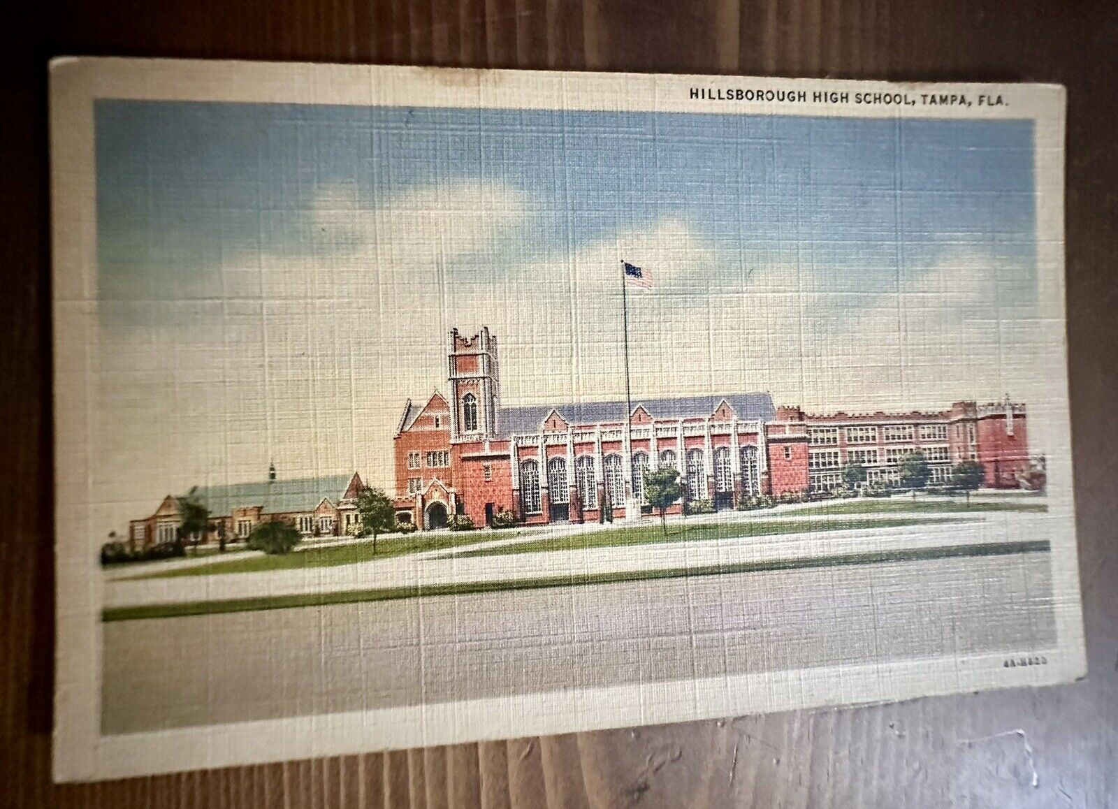 Vintage 1930s Hillsborough High School Tampa Florida postcard Unused