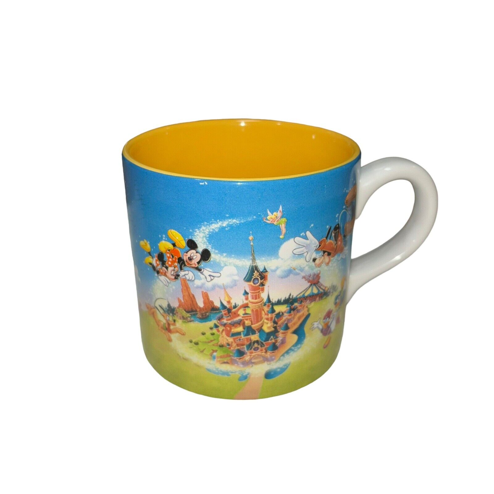 Vintage 1990's Disneyland Resort Paris Coffee Mug Glazed Multicolor
