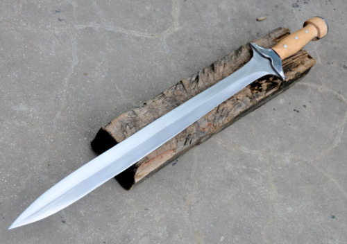 Custom Handmade Combat Greek Xiphos Sword D2 Steel Blade Sword with Sheath