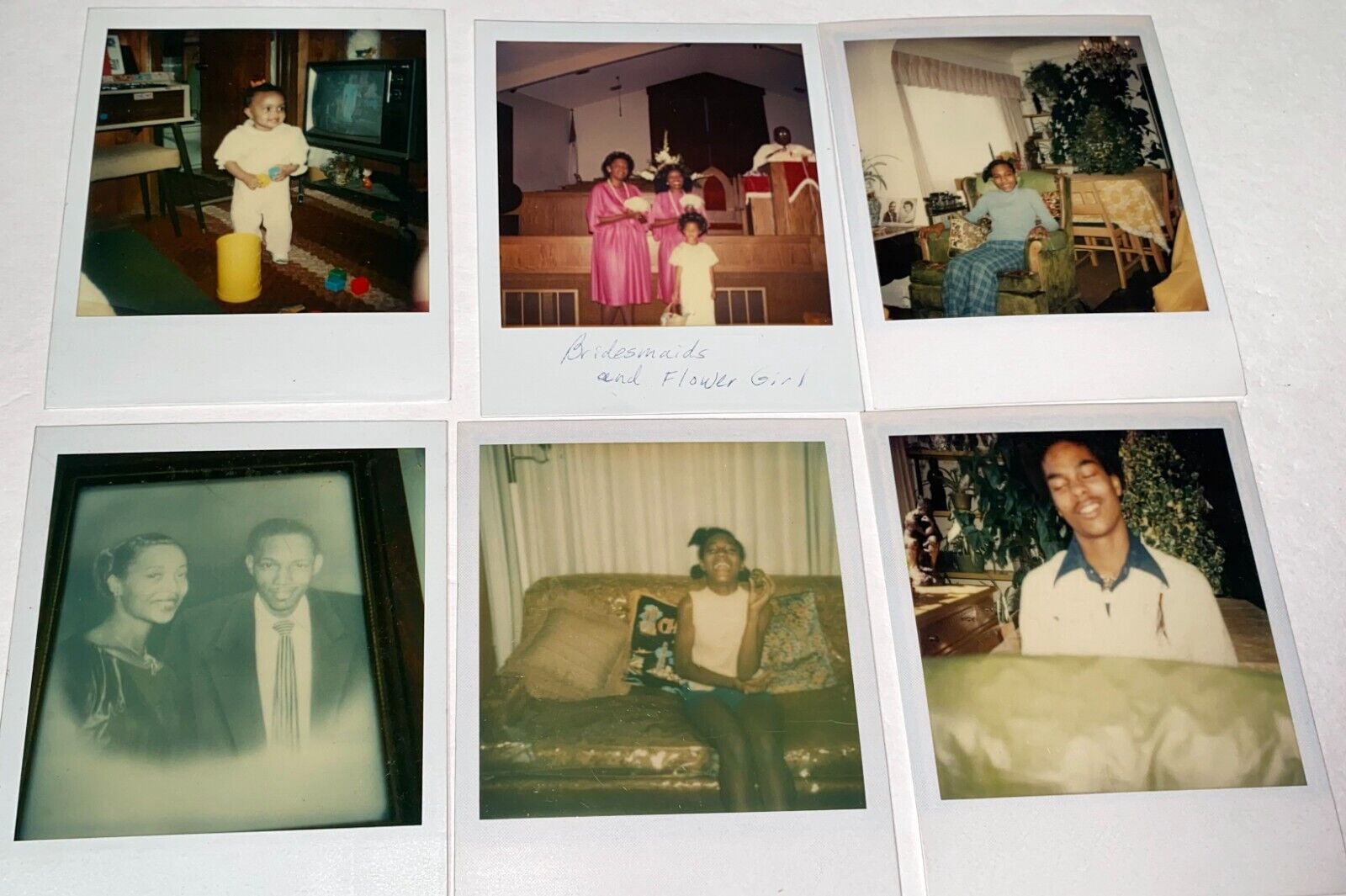 Rare Vintage African American Black Family Polaroid Snapshot Photo Lot C.1970\'s
