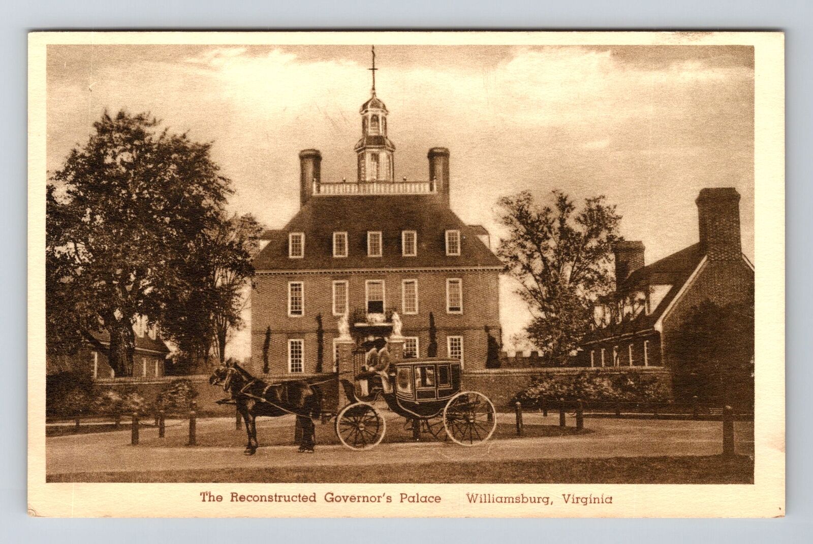 Williamsburg VA-Virginia, Reconstructed Governor\'s Palace, Vintage Postcard