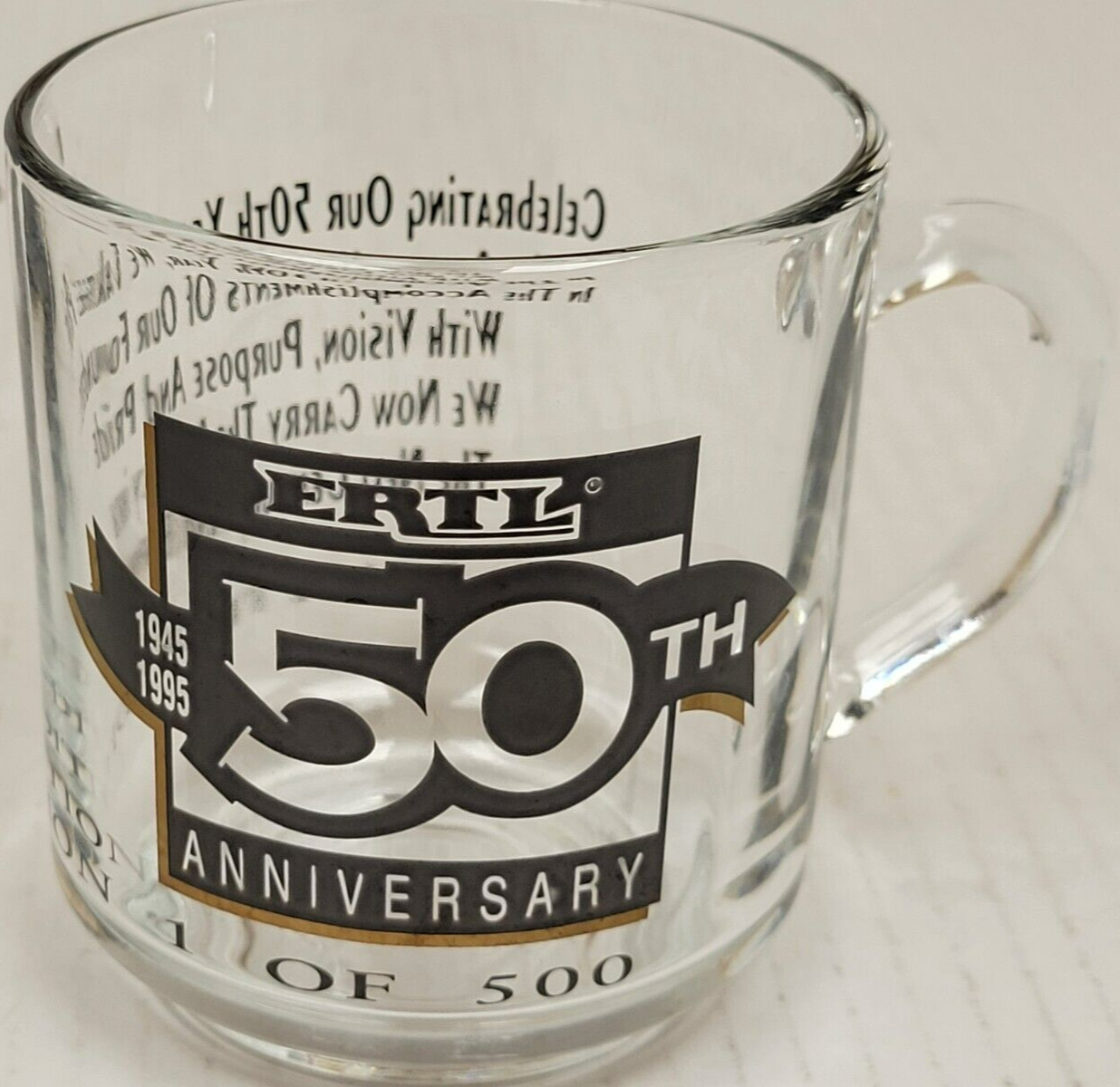 ERTL Collectibles - 50th Anniversary 1945-1995 - Glass Coffee Cup, New