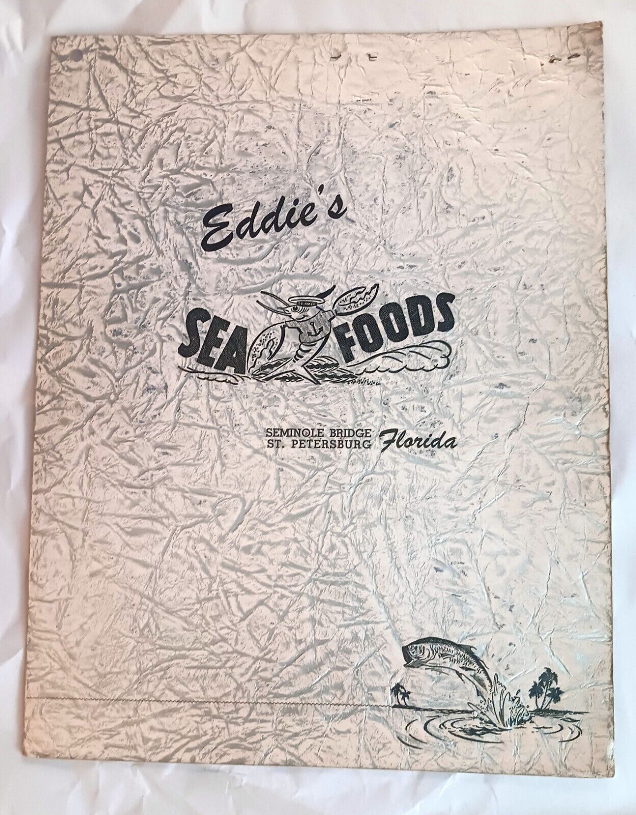 Eddie\'s Sea Foods Vintage Florida Menu Millionaire Special Sissies Don\'t Order
