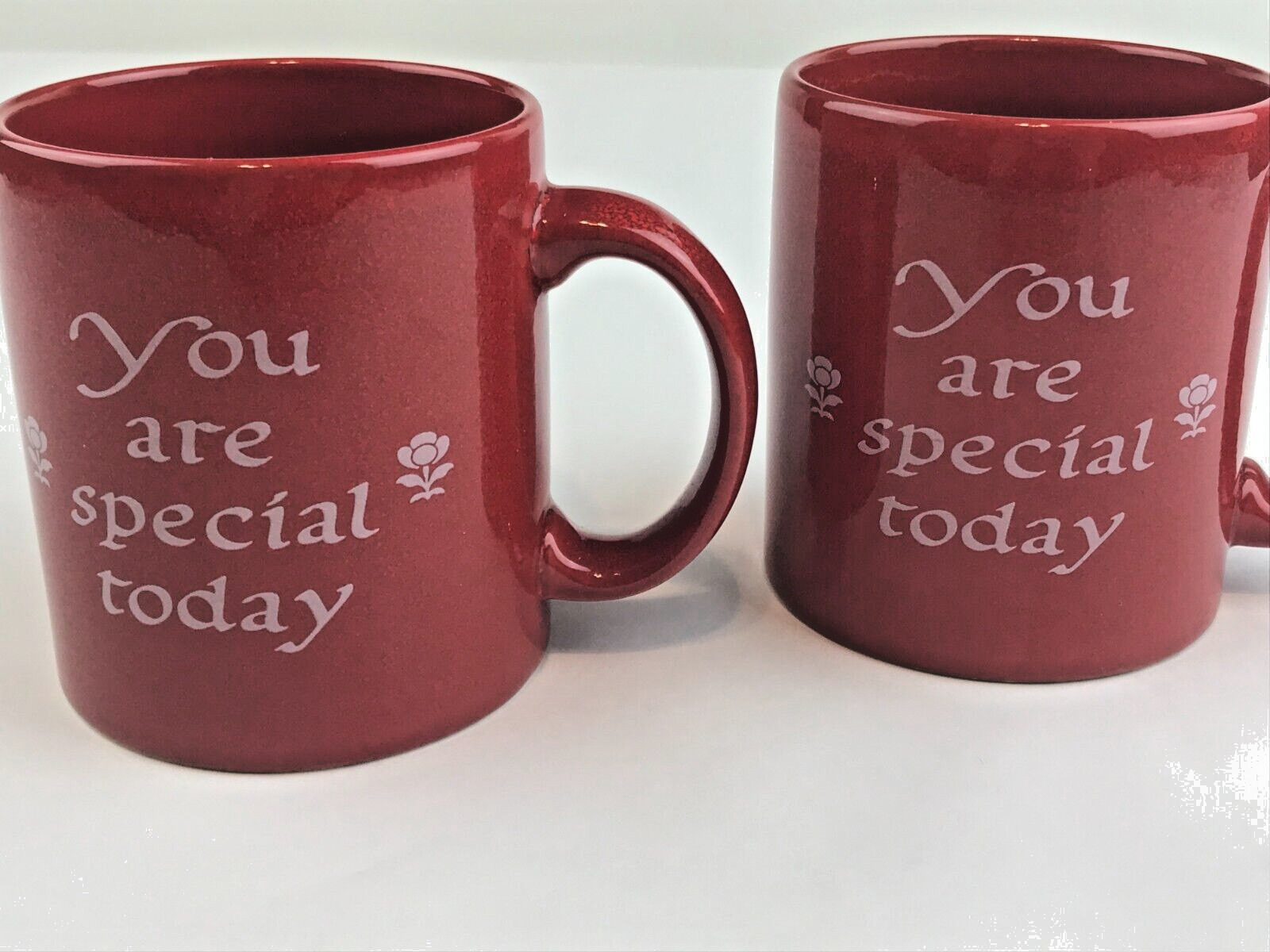 Lot of 2 You Are Special Today Red Ceramic Coffee Mugs Waechtersbach Germany