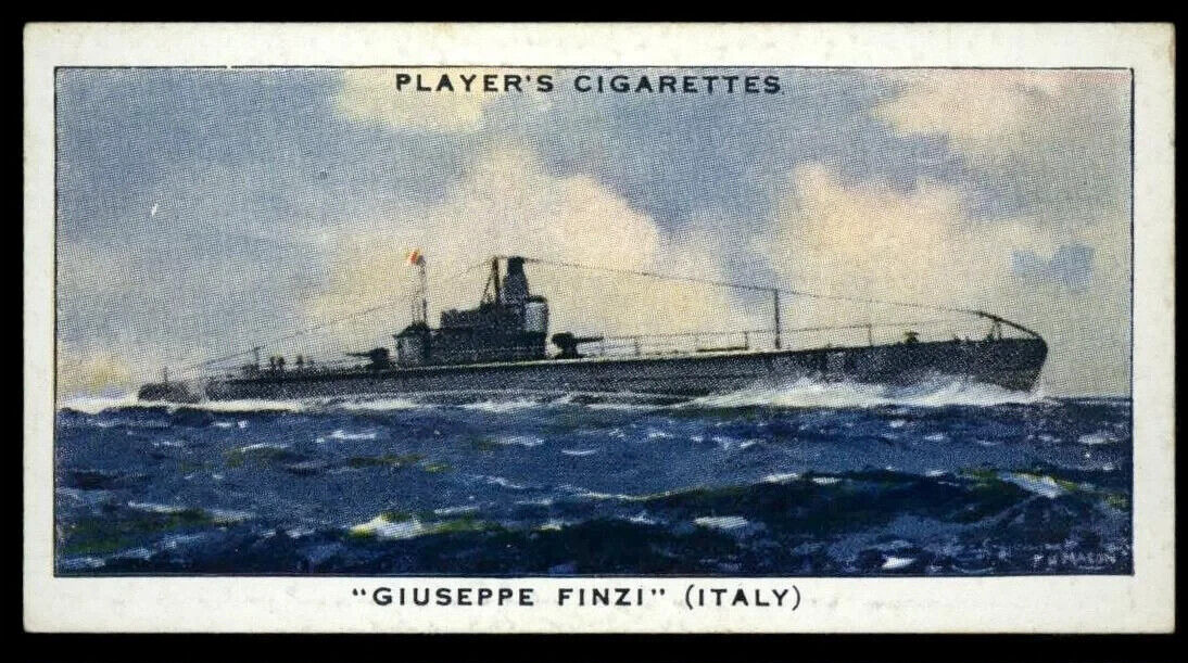 1939 Cigarette Cards by John Player Modern Naval Craft #32 GIUSEPPE FINZI(ITALY)