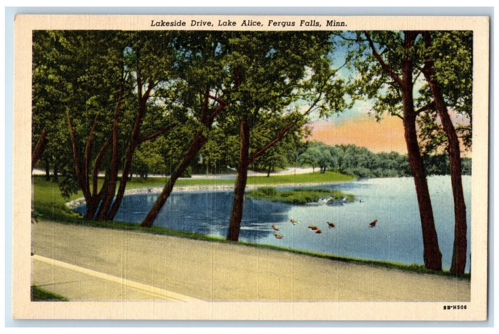 Minneapolis Minnesota Postcard Lakeside Drive Lake Alice Fergus 1909 Vintage