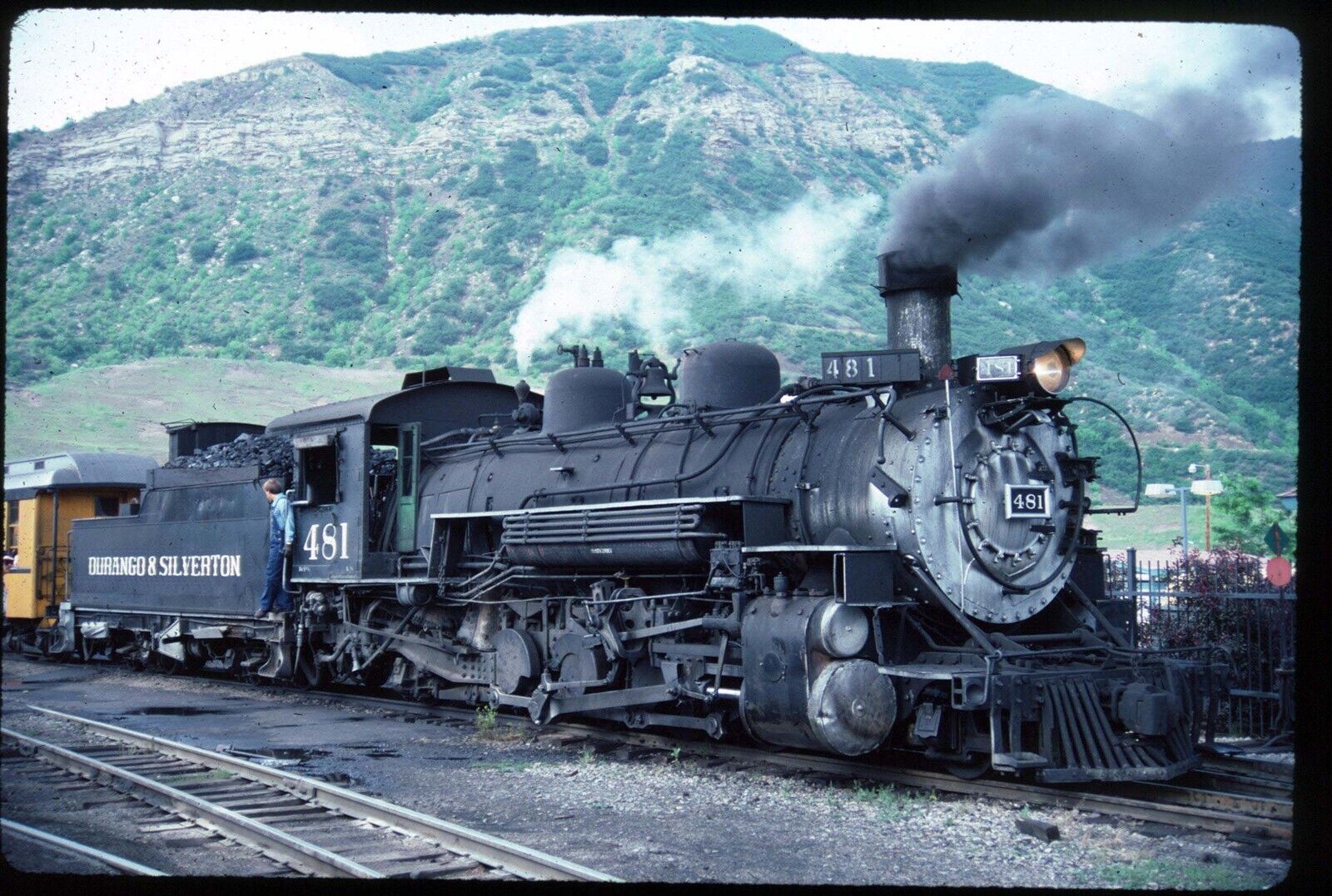 Original Rail Slide - DSNG Durango & Silverton 481 Durango CO 7-5-1986