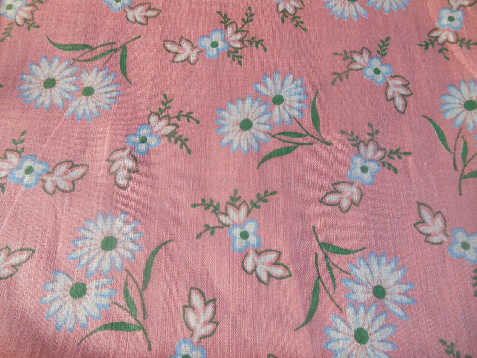  Antique Vintage Lightweight Daisy Floral Batiste Cotton Fabric~ pink blue