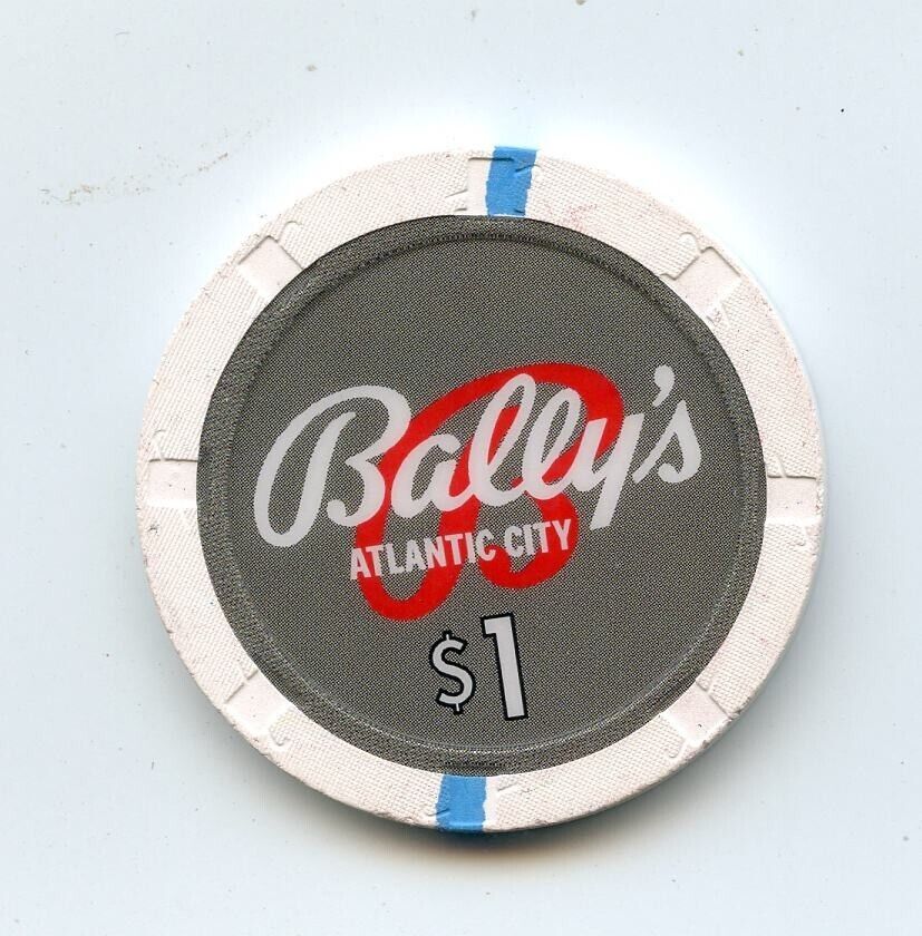 1.00 Chip from the Ballys Casino Atlantic City New Jersey H&C 2 Blue