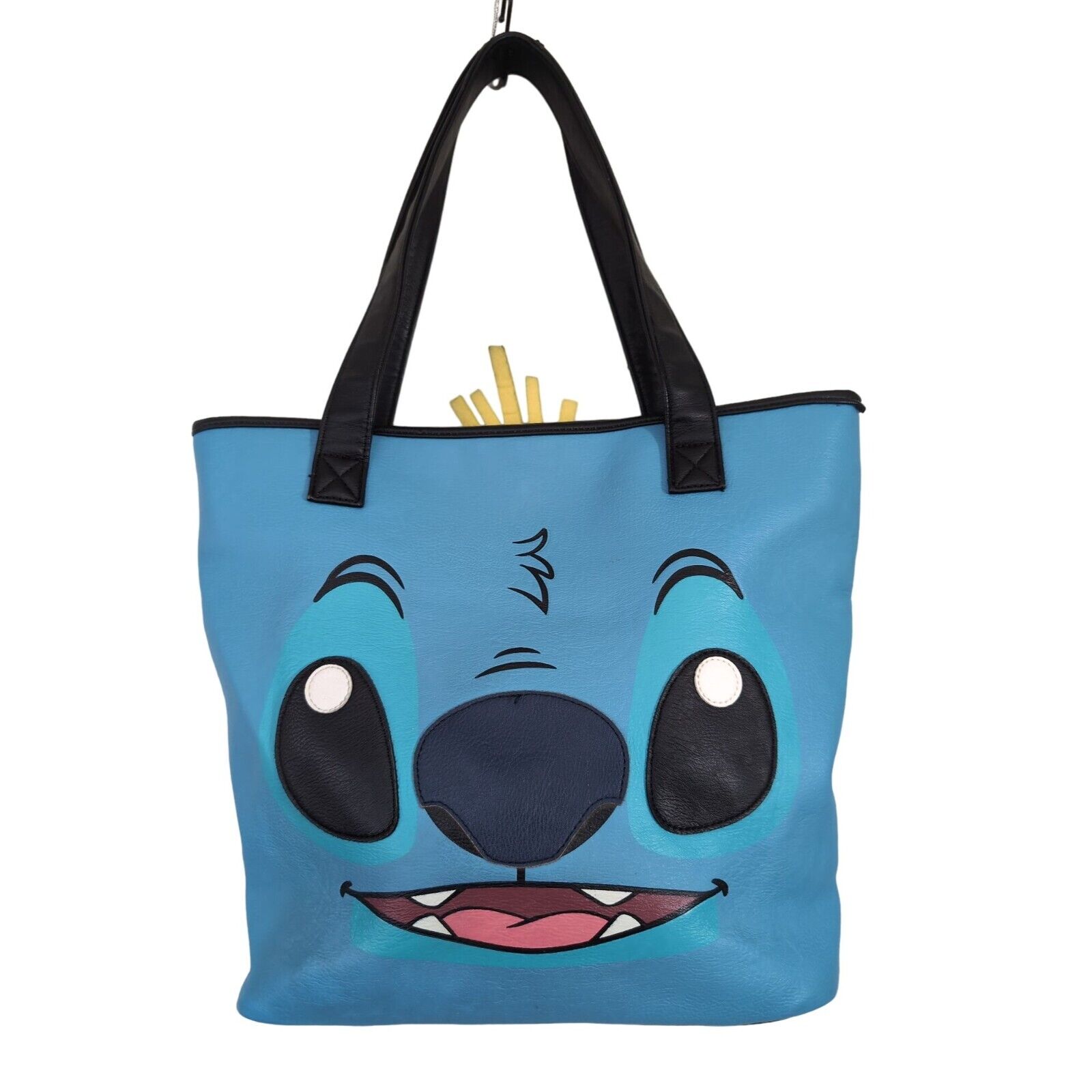 Disney Loungefly Stitch Scrump Tote Bag Dual Face Blue Faux Leather