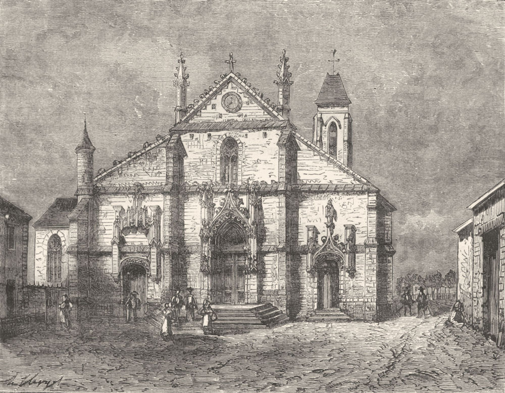 ESSONNE. Seine-Oise. Eglise de Longjumeau 1883 old antique print picture