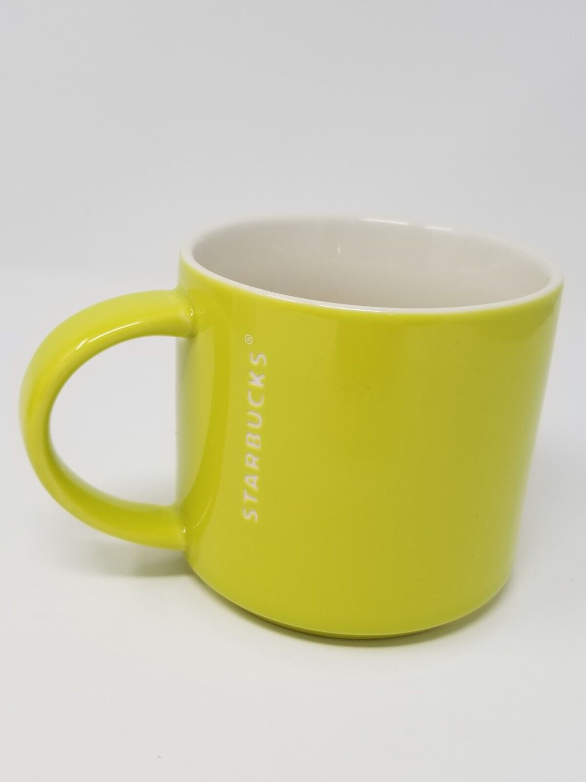 Starbucks 2012 Lime Green With White Interior Coffee Mug Tea Cup Handle 14 oz