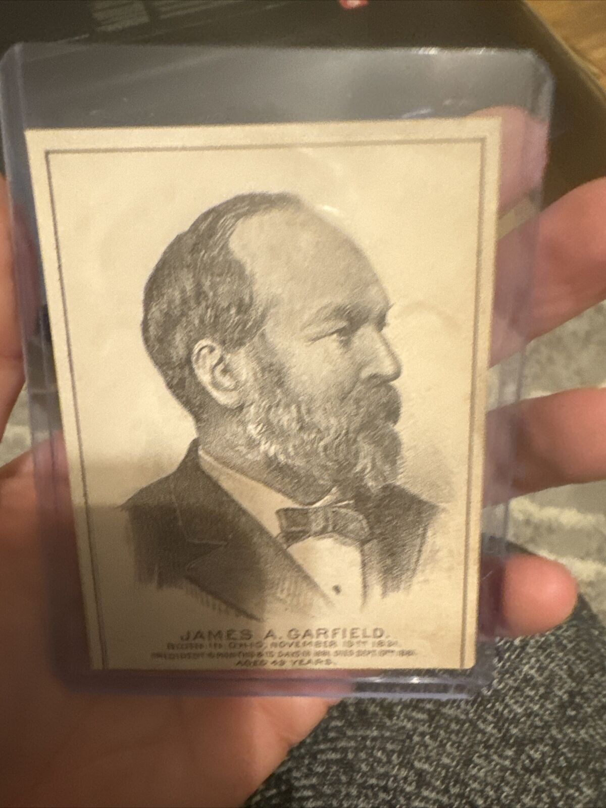 HD2A 1880s to 1890s presidential collecting/trading card Trimmed Bottom