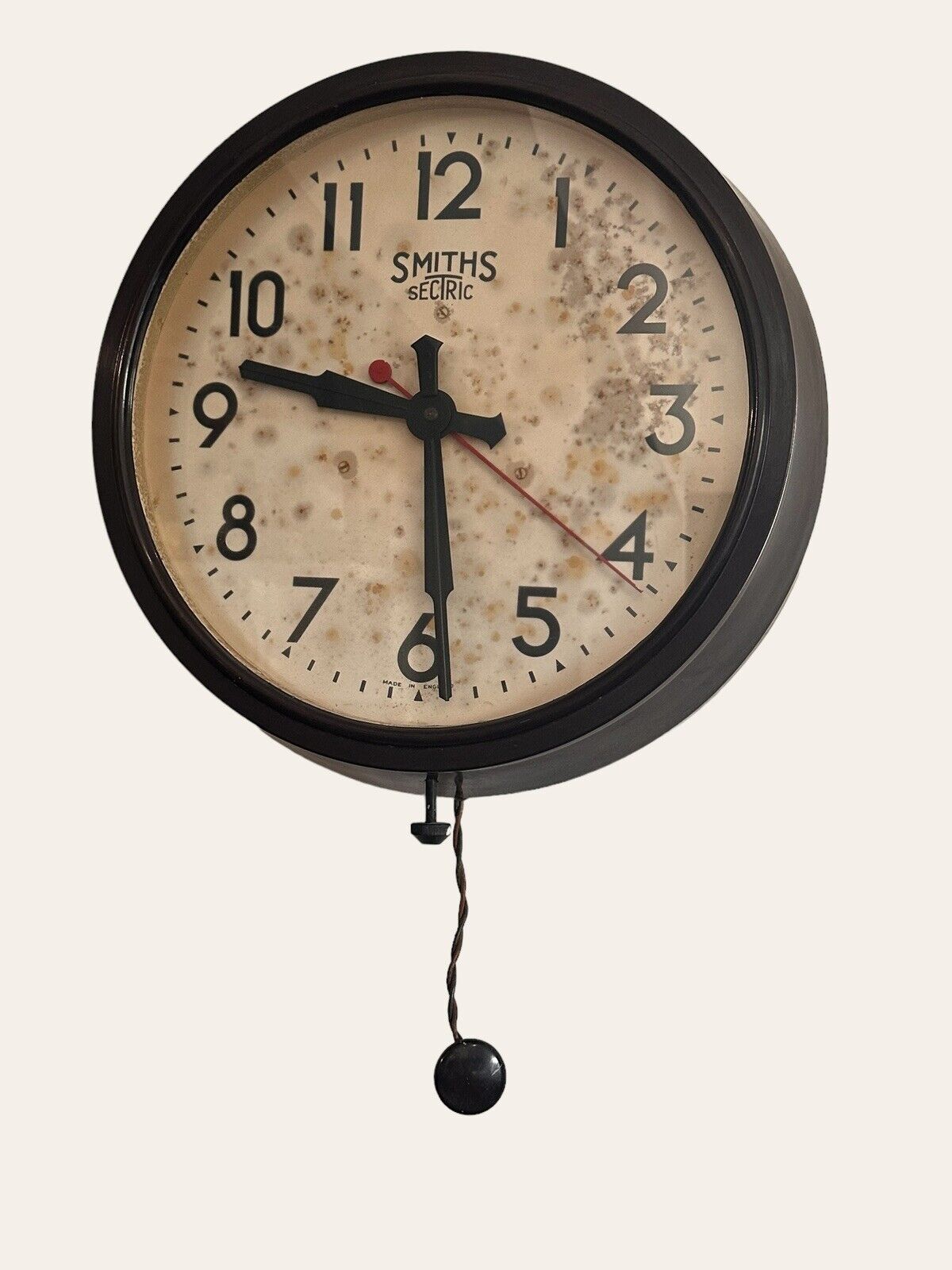Large Bakelite Smiths Sectric Industrial Clock 38cm Diameter