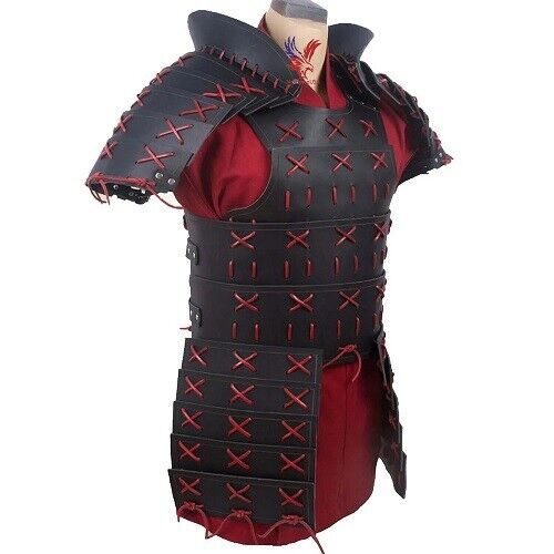 Leather Samurai Armor Red And Black 