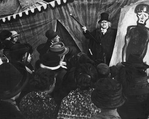 Cabinet of Dr. Caligari 1920 Werner Krauss addresses carnival crowd 16x20 poster