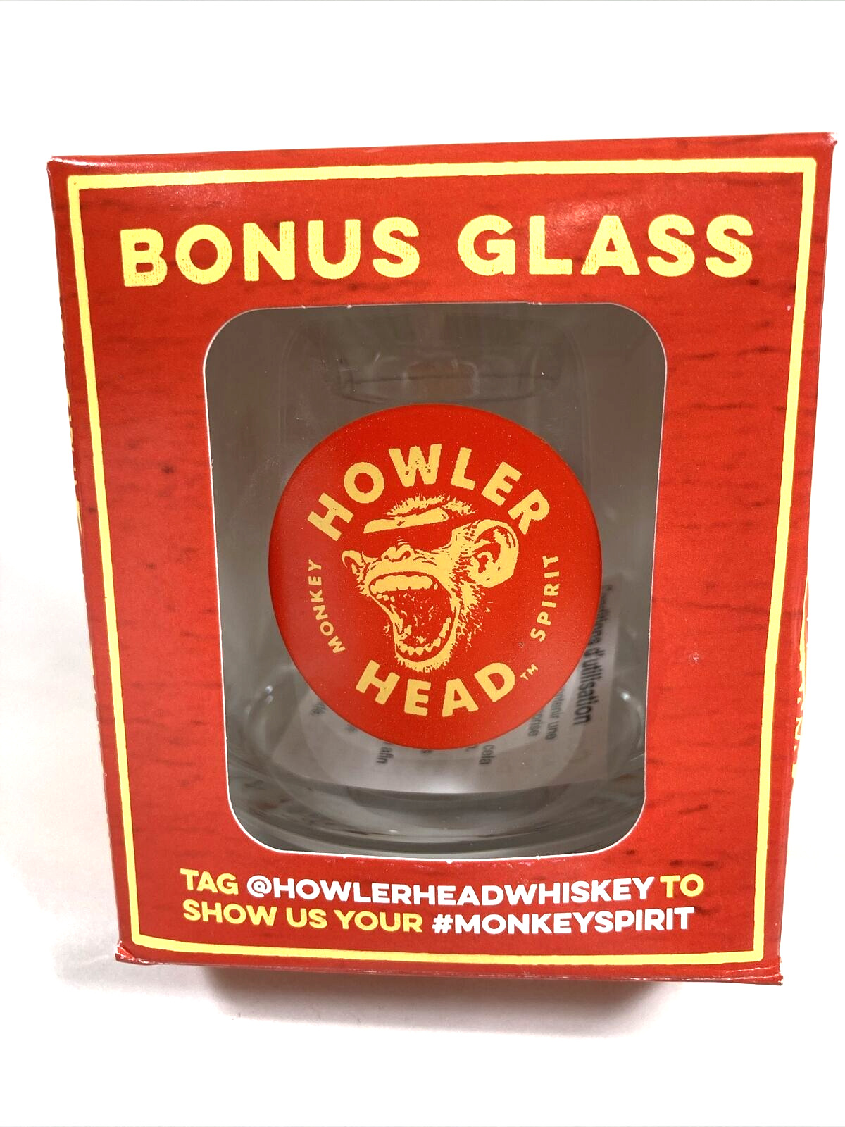 Howler Head Promo Whiskey Bonus Glass UFC Red Logo Monkey Spirit