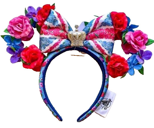 Disney Parks EPCOT United Kingdom Floral Queen of the Kingdom Ears Headband New