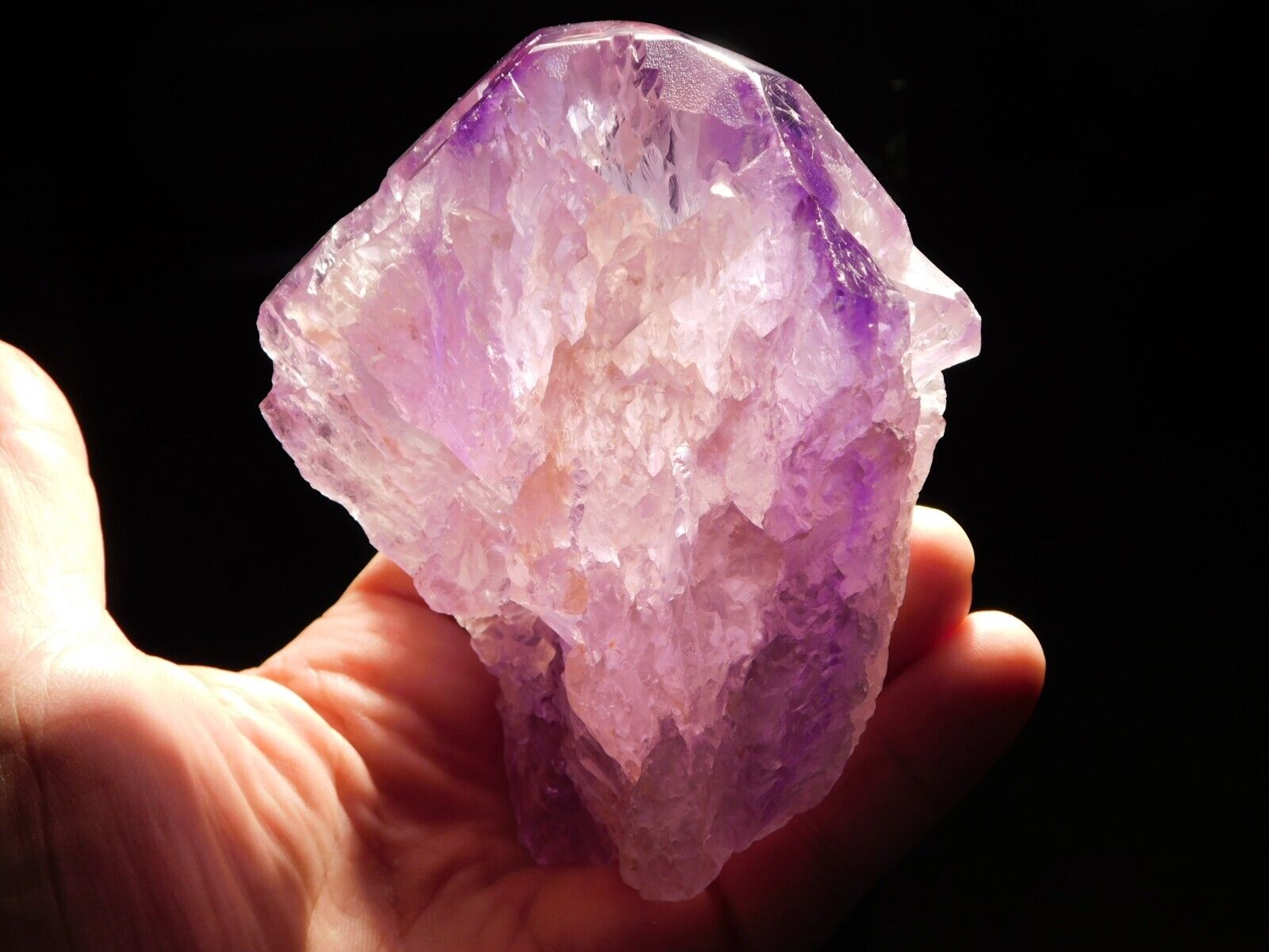 BIG Etched Translucent Purple AAA ELESTIAL Amethyst Crystal Bolivia 560gr