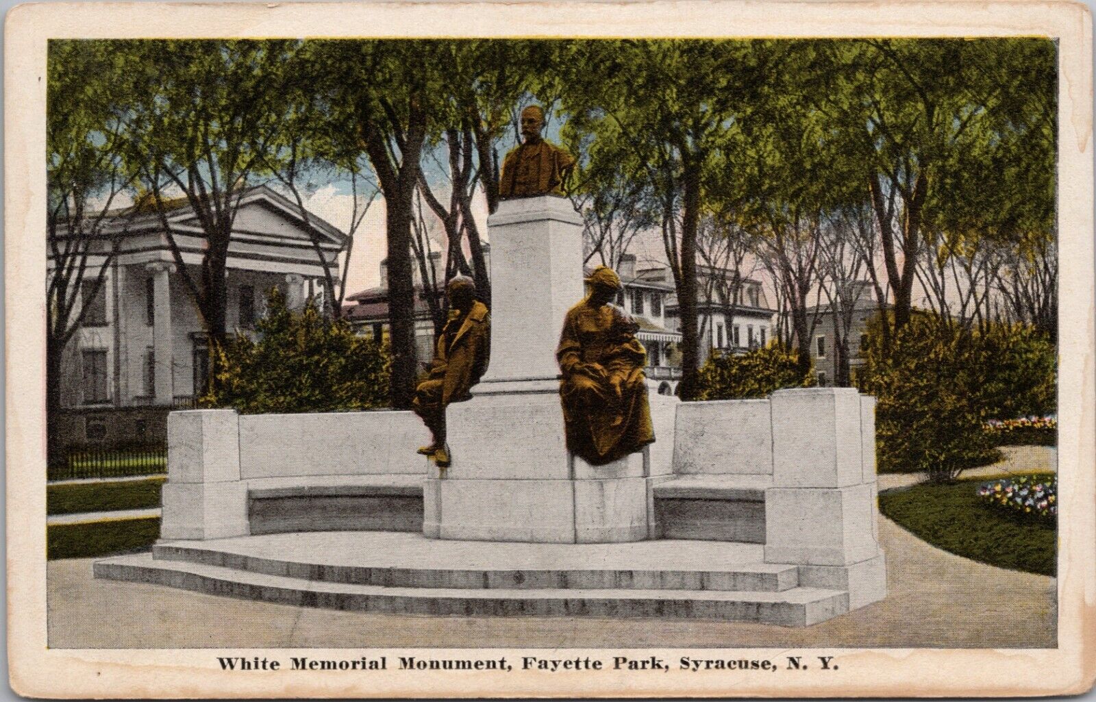SYRACUSE, NEW YORK ~ White Memorial Monument In Fayette Park c.1910\'s