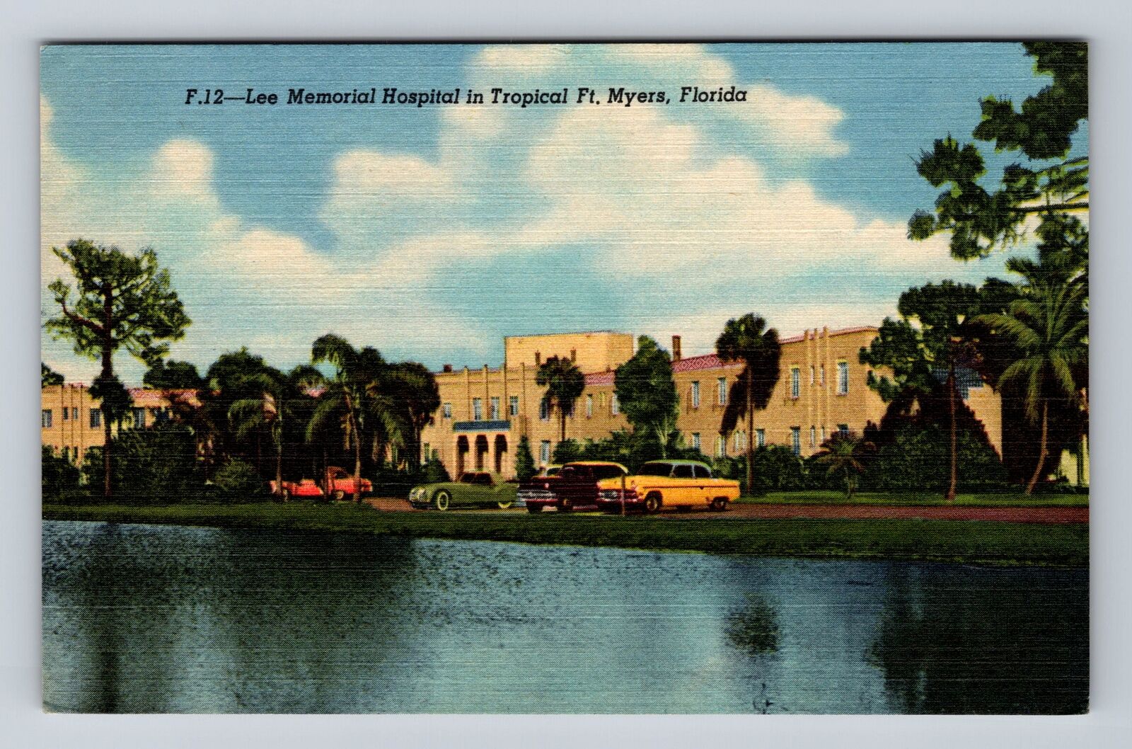 Fort Myers FL-Florida, Lee Memorial Hospital, Antique Vintage Postcard