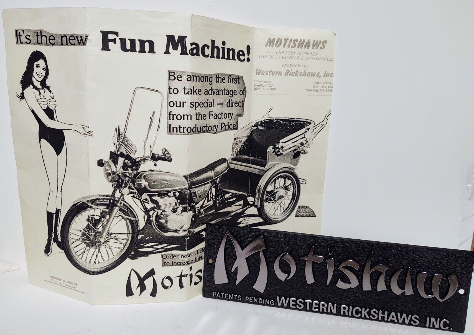 Motishaw Western RIckshaws Solvang Santa Barbara California Plate & Advertising