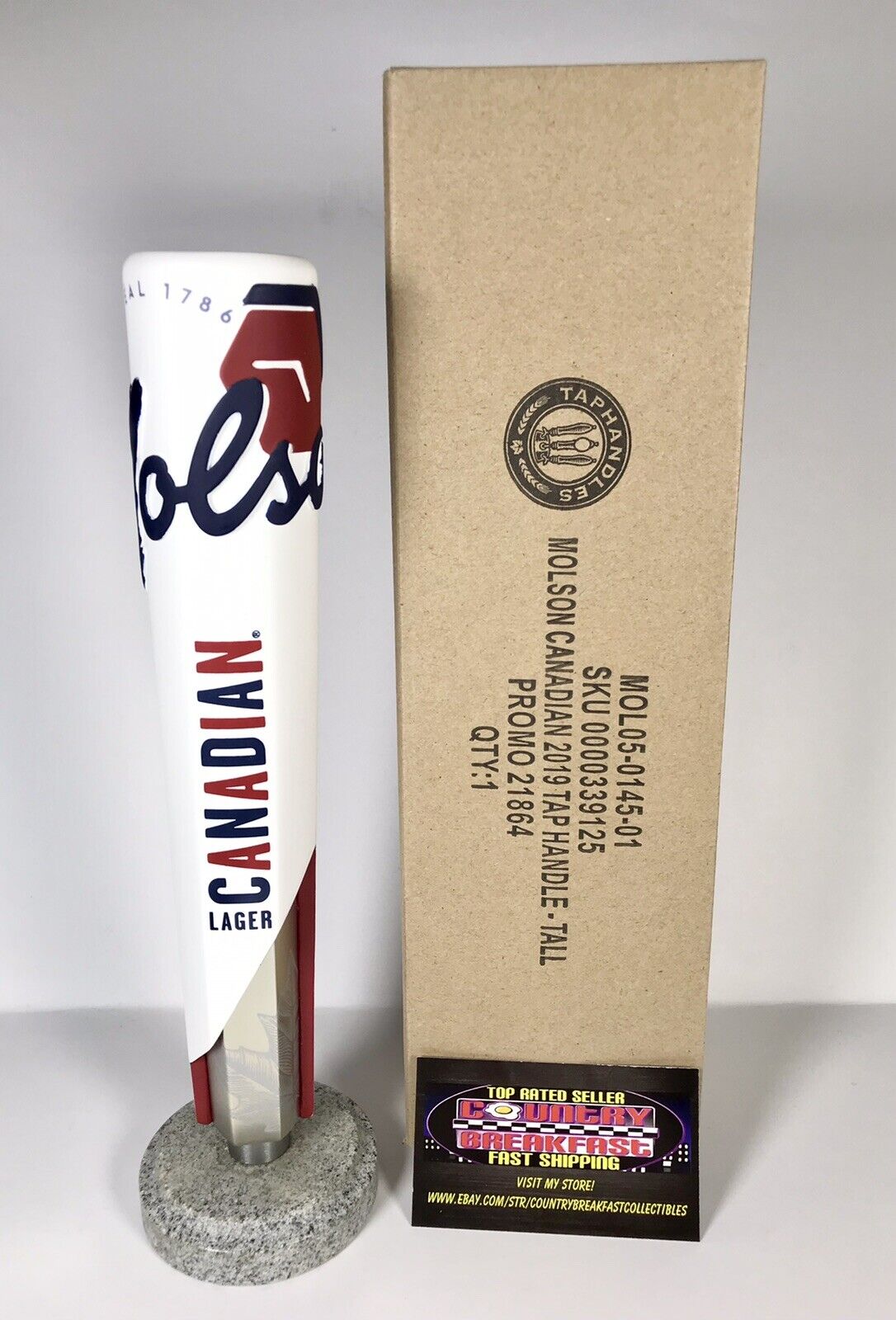 Molson Canadian Lager Maple Leaf Beer Tap Handle 10.5” Tall - Brand New In Box