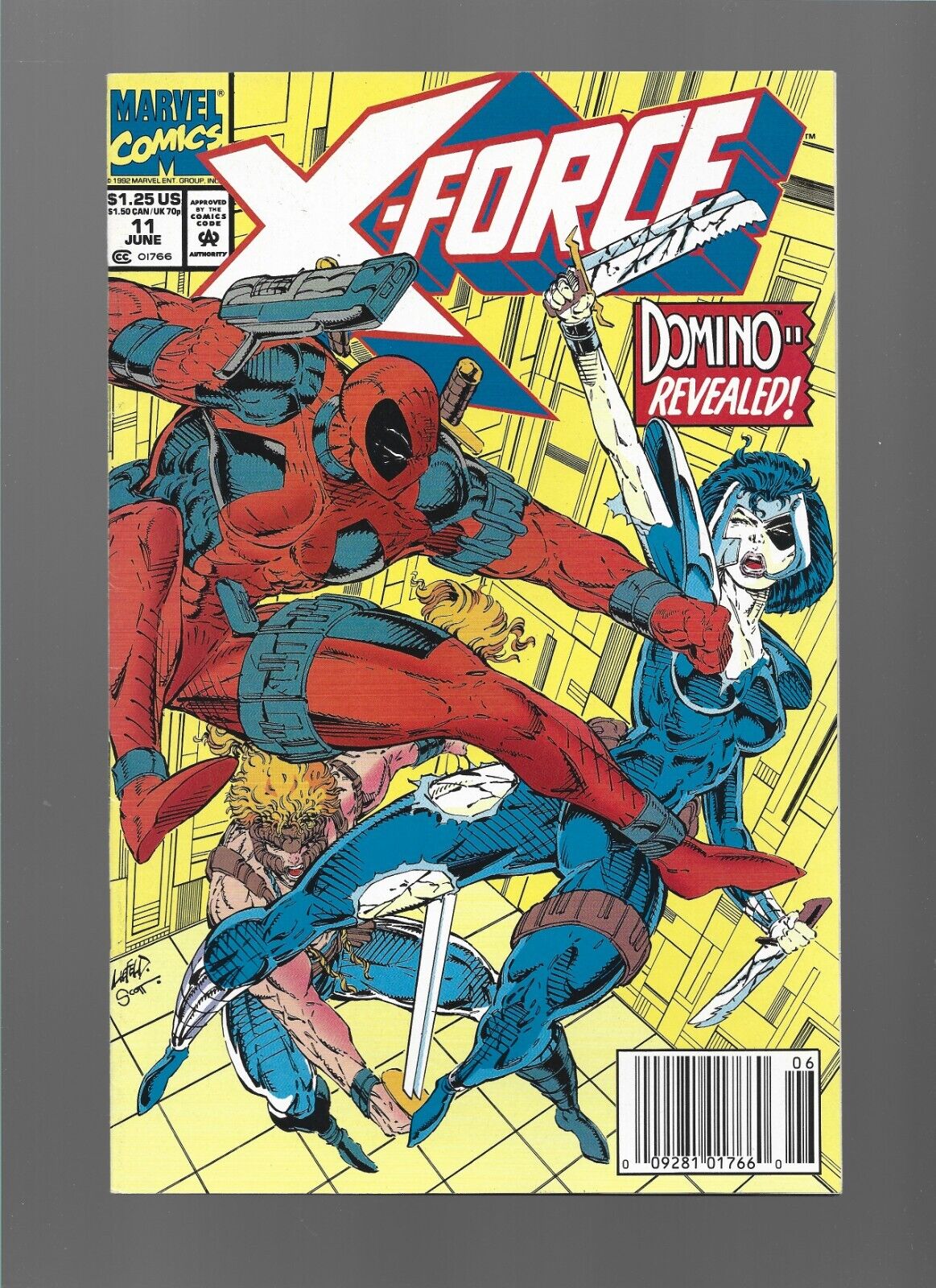 X-Force #11 newsstand variant / first appearance Domino / Rob Liefeld / Deadpool