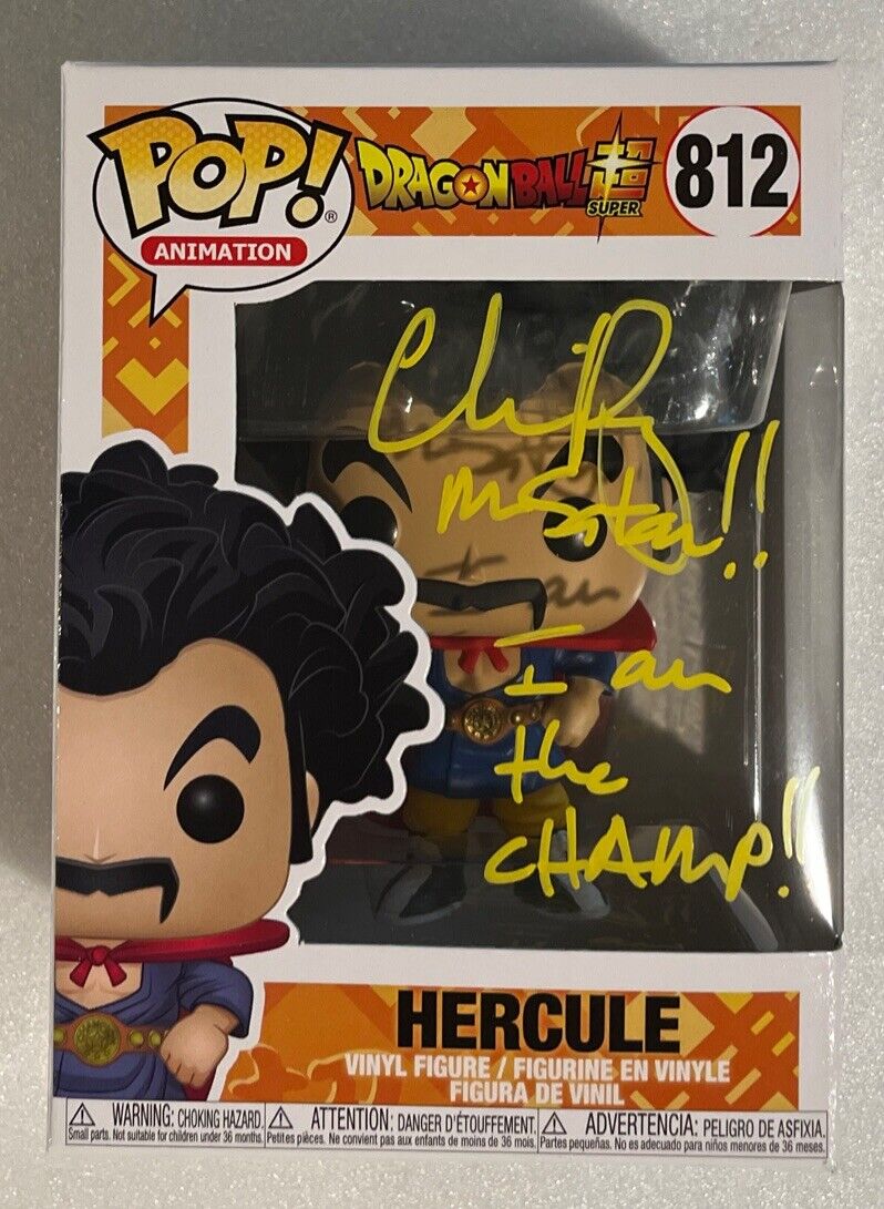 Funko POP Dragon Ball Super #812 Hercule Signed By Chris Rager “I Am The Champ”
