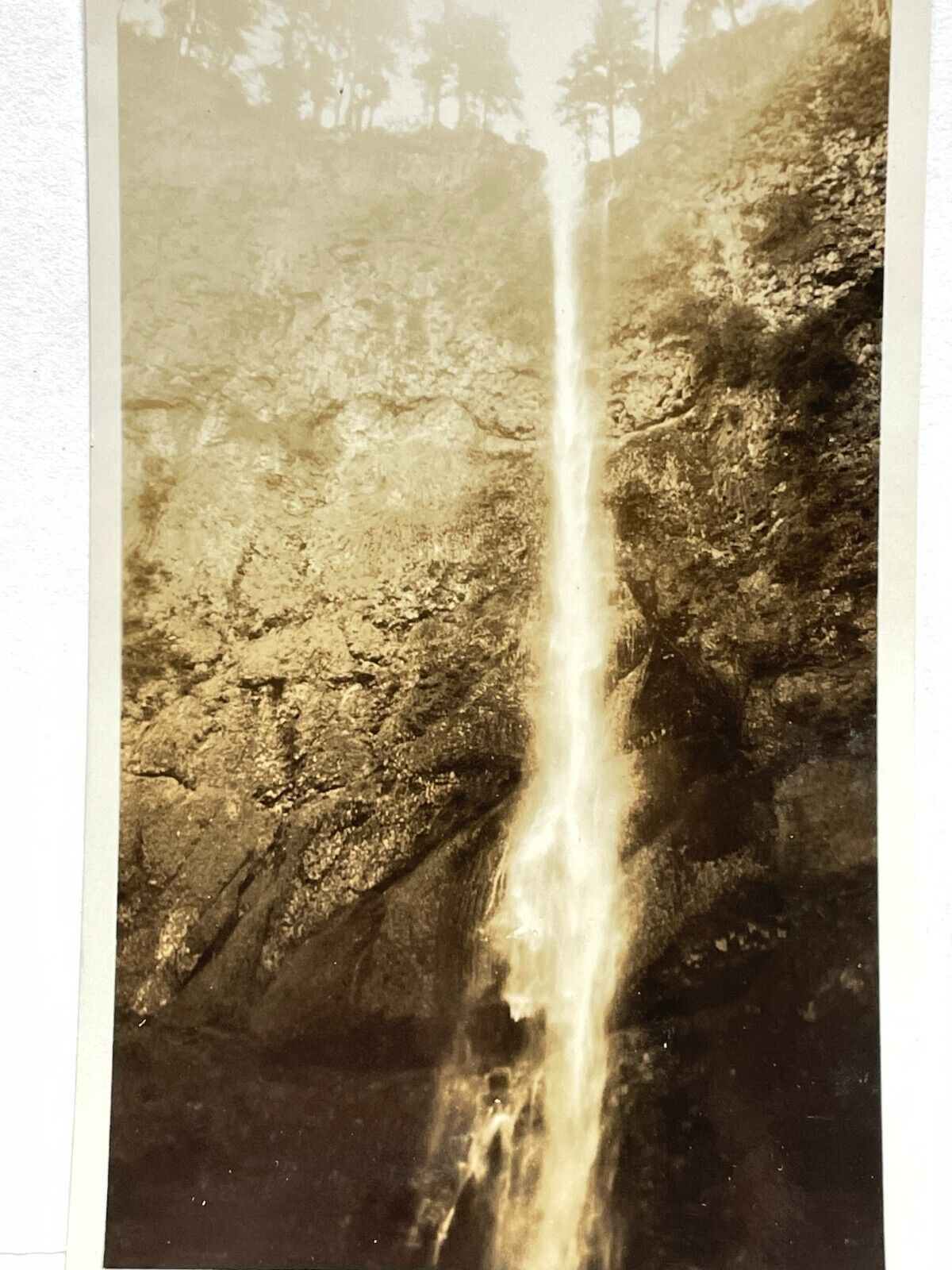 AYC Photograph Beautiful Scene Picturesque Tall Waterfall 1910-20's Trees Cliff 