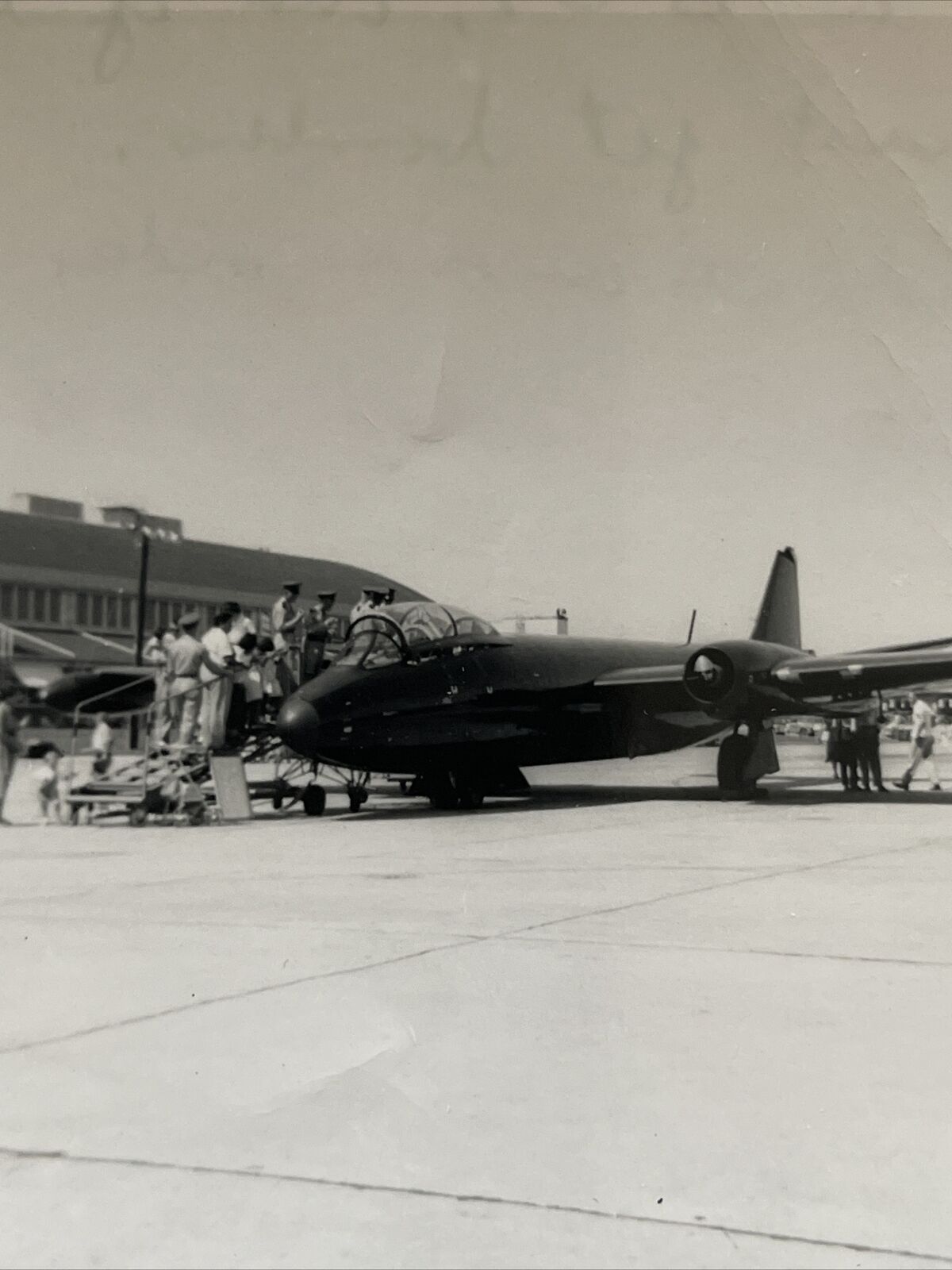 Vintage 1953 Snapshot Photograph B-57 Bomber Randolph AFB