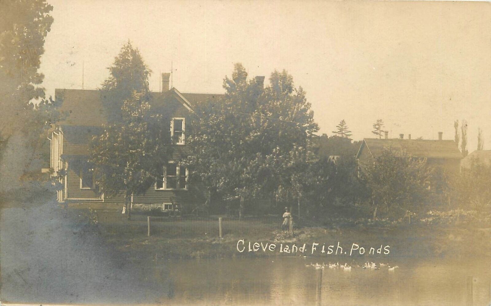 Postcard RPPC Wisconsin Cleveland C-1907 Fish Ponds 23-10172