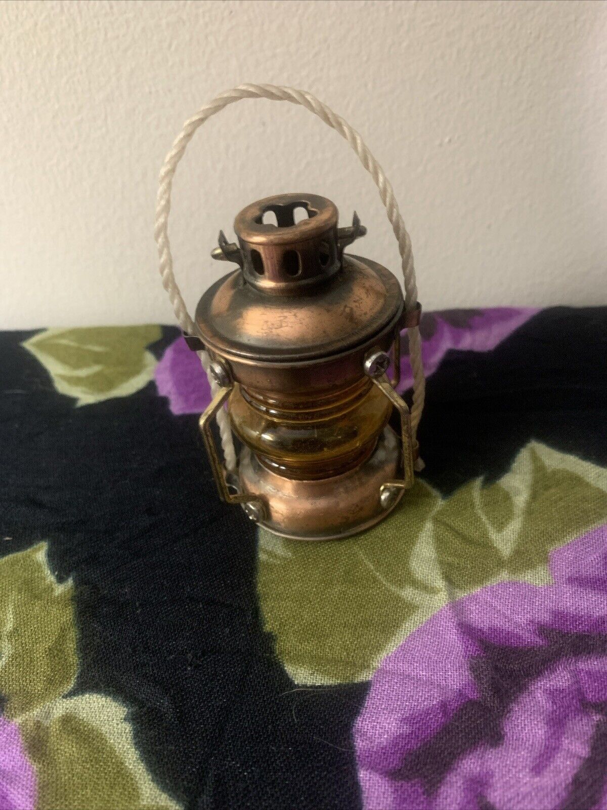 Vintage Miniature Brass Candle Lantern