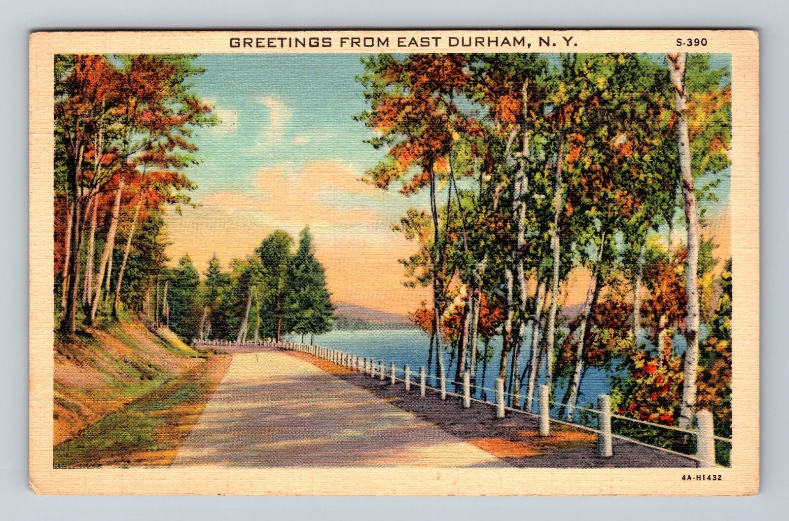 East Durham NY- New York, Scenic Greetings, Antique, Vintage c1940 Postcard