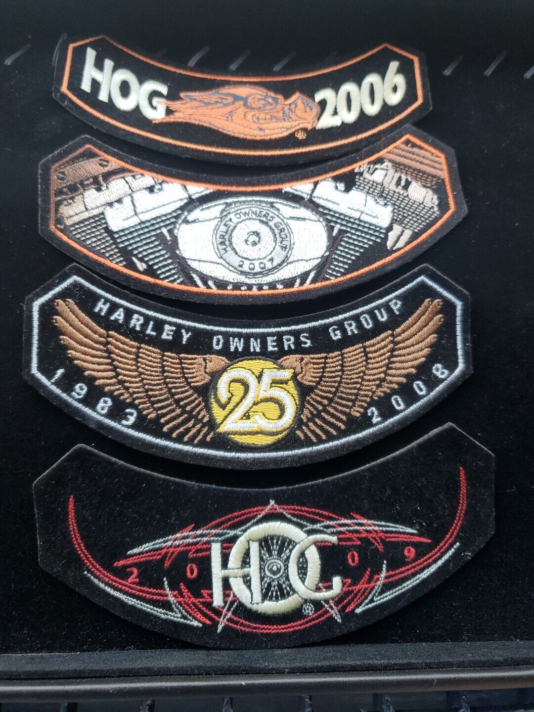 Lot of 4 Harley Davidson Embroidered Patches  2006-2009
