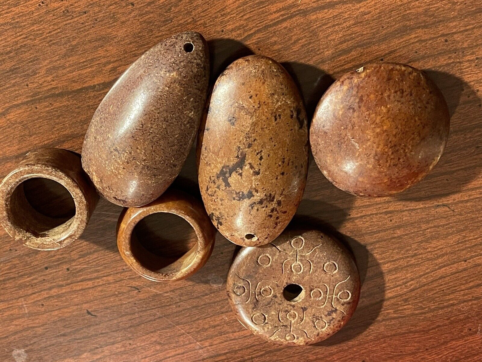stoneware brown lot of 6 pieces vintage