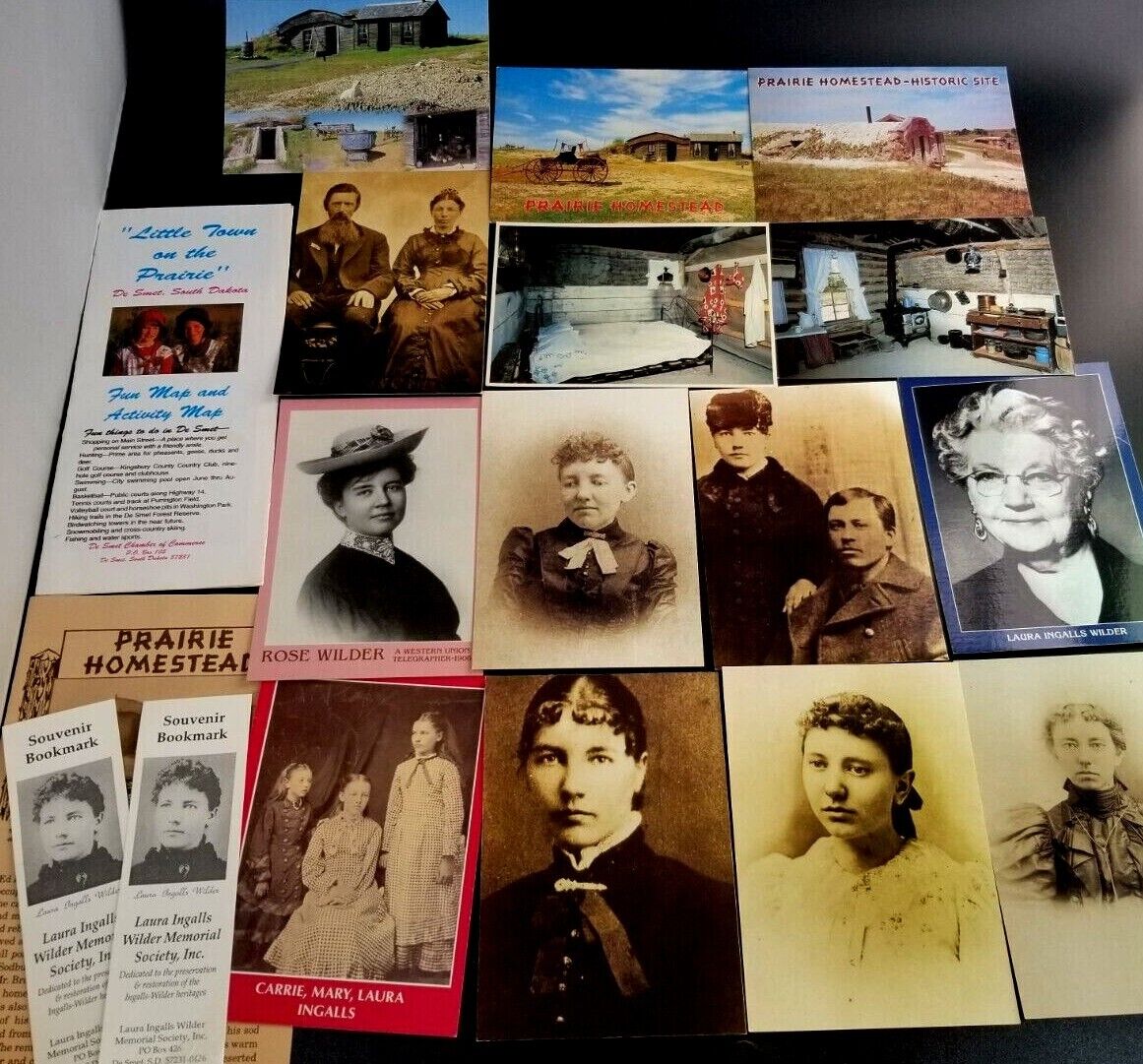 Lot 18 Laura Ingalls Wilder and Family Postcards 1900s, bookmarks and flyers