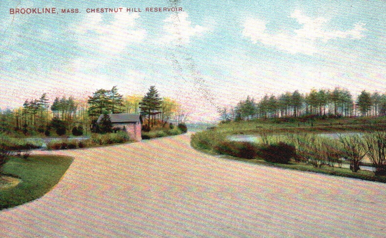 Brookline, Massachusetts, MA, Chestnut Hill Reservoir, Vintage Postcard b7437