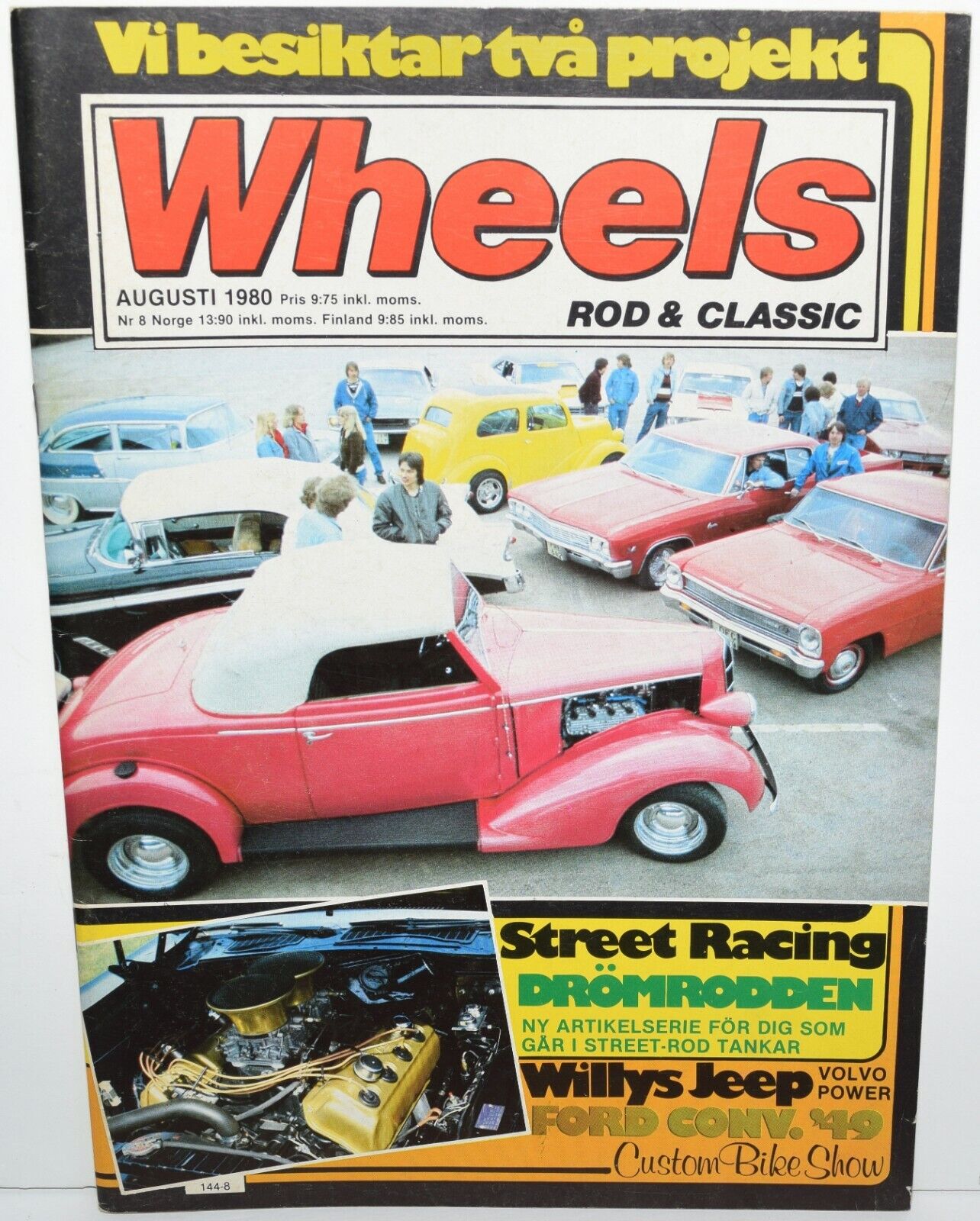 Vtg August 1980 Wheels Hot Rod and Classic Car & Motorcycle Magazine in Swedish