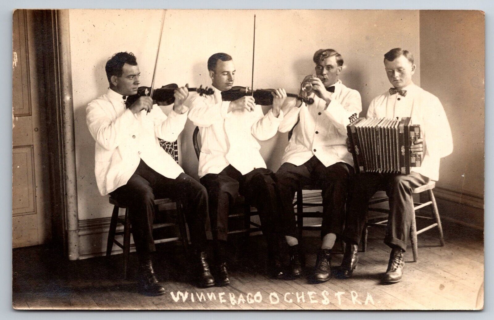 Vintage Postcard WI Winnebago Orchestra RPPC Real Photo ~12559