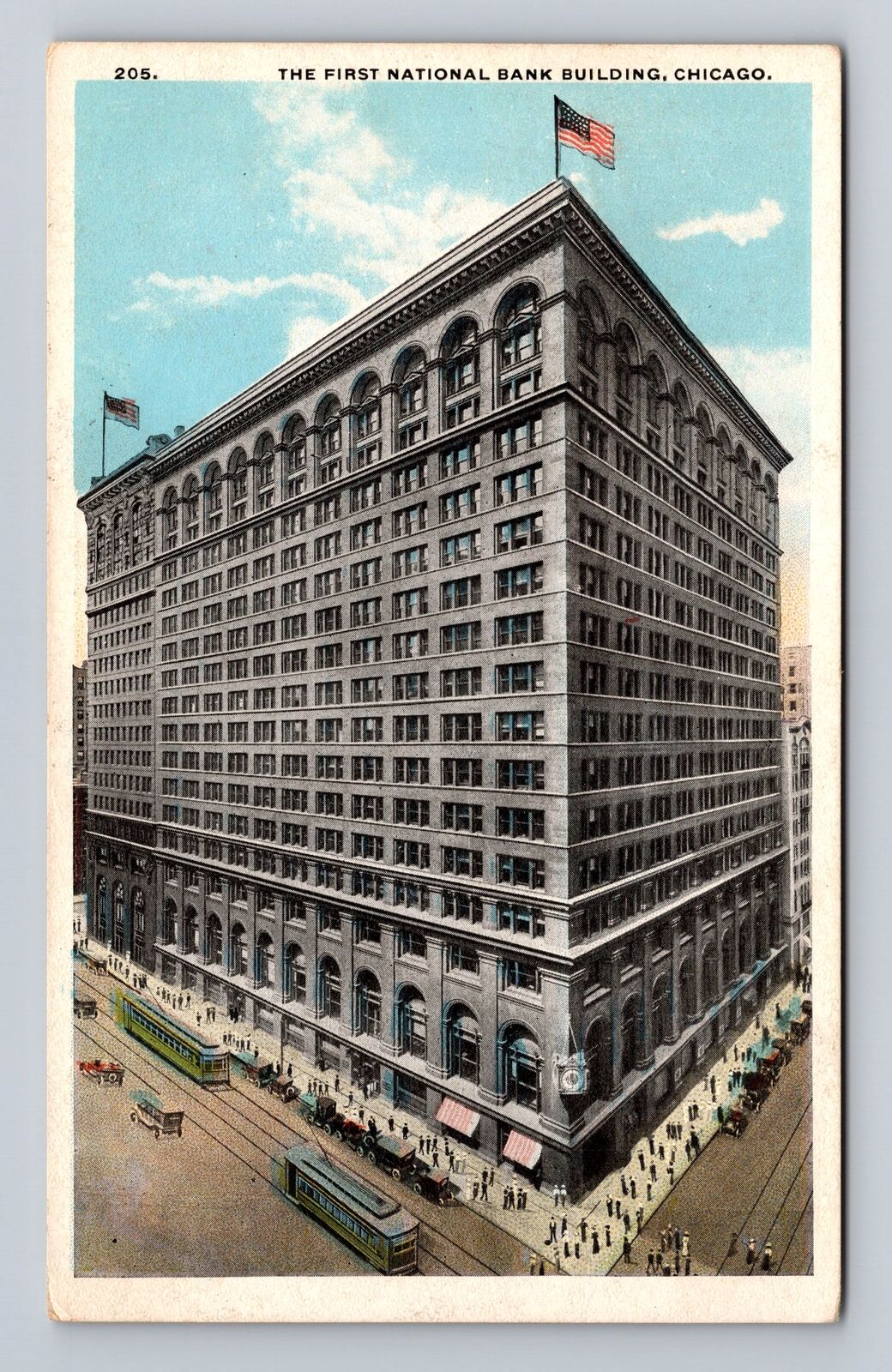 Chicago IL-Illinois, The First National Bank Building, Vintage c1920 Postcard