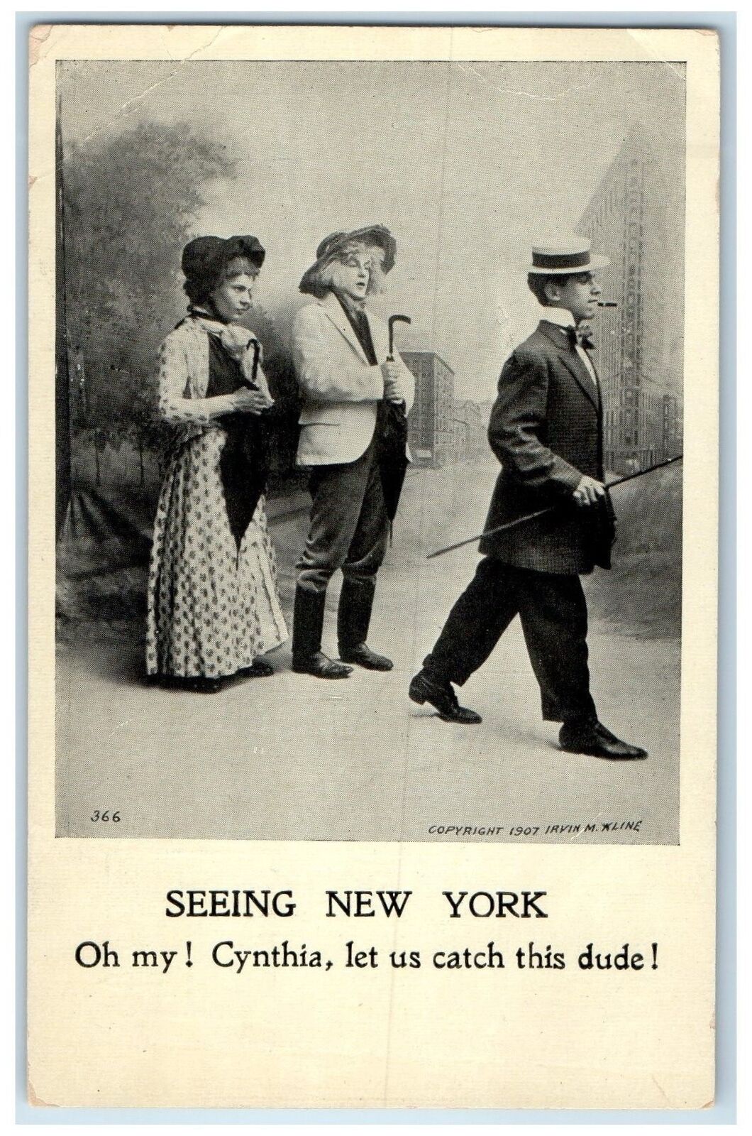 c1910\'s Oh My Cynthia Let Us Catch This Dude New York City New York NY Postcard