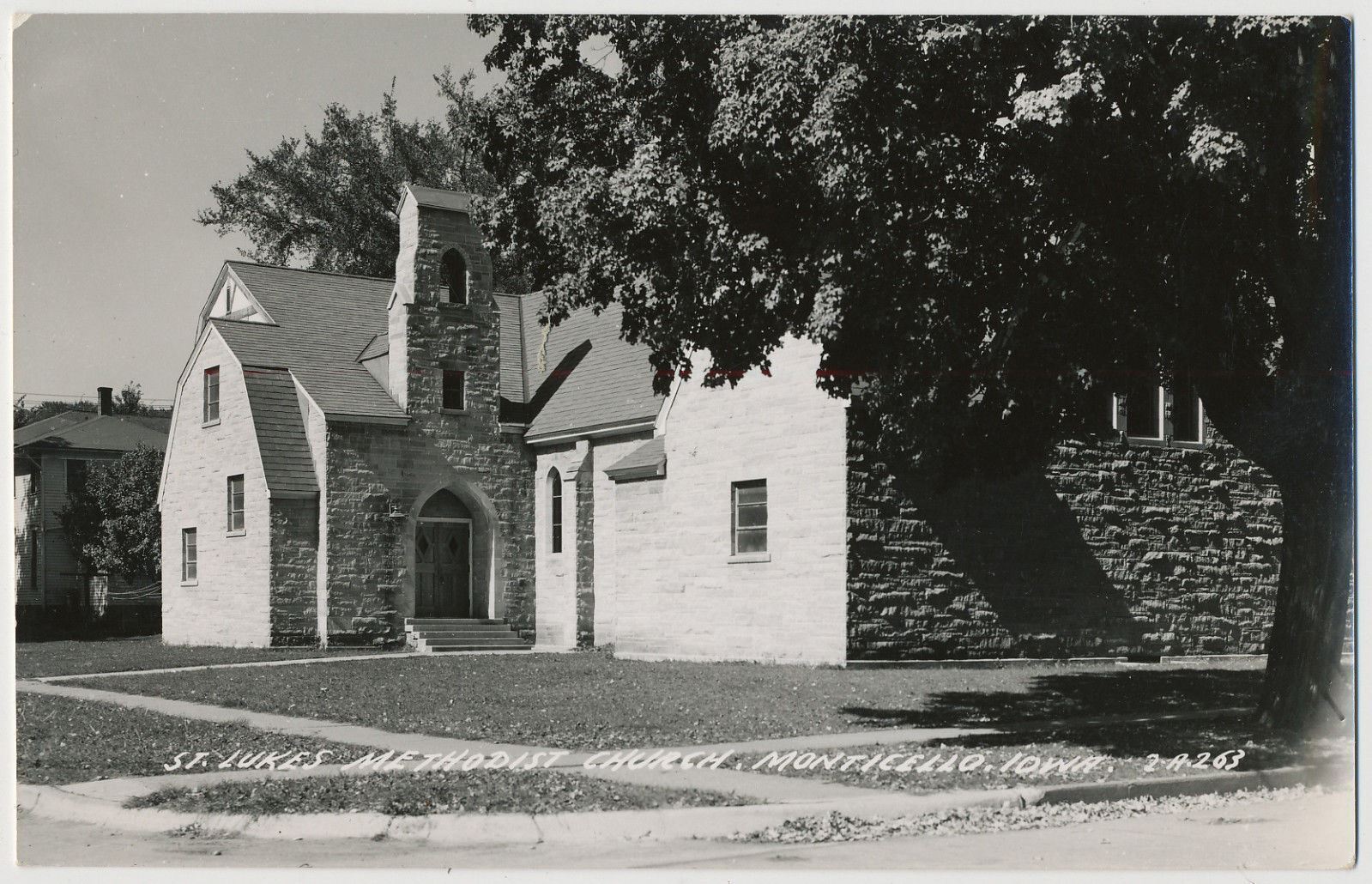 St. Luke\'s Methodist Church, Monticello, Iowa RPPC