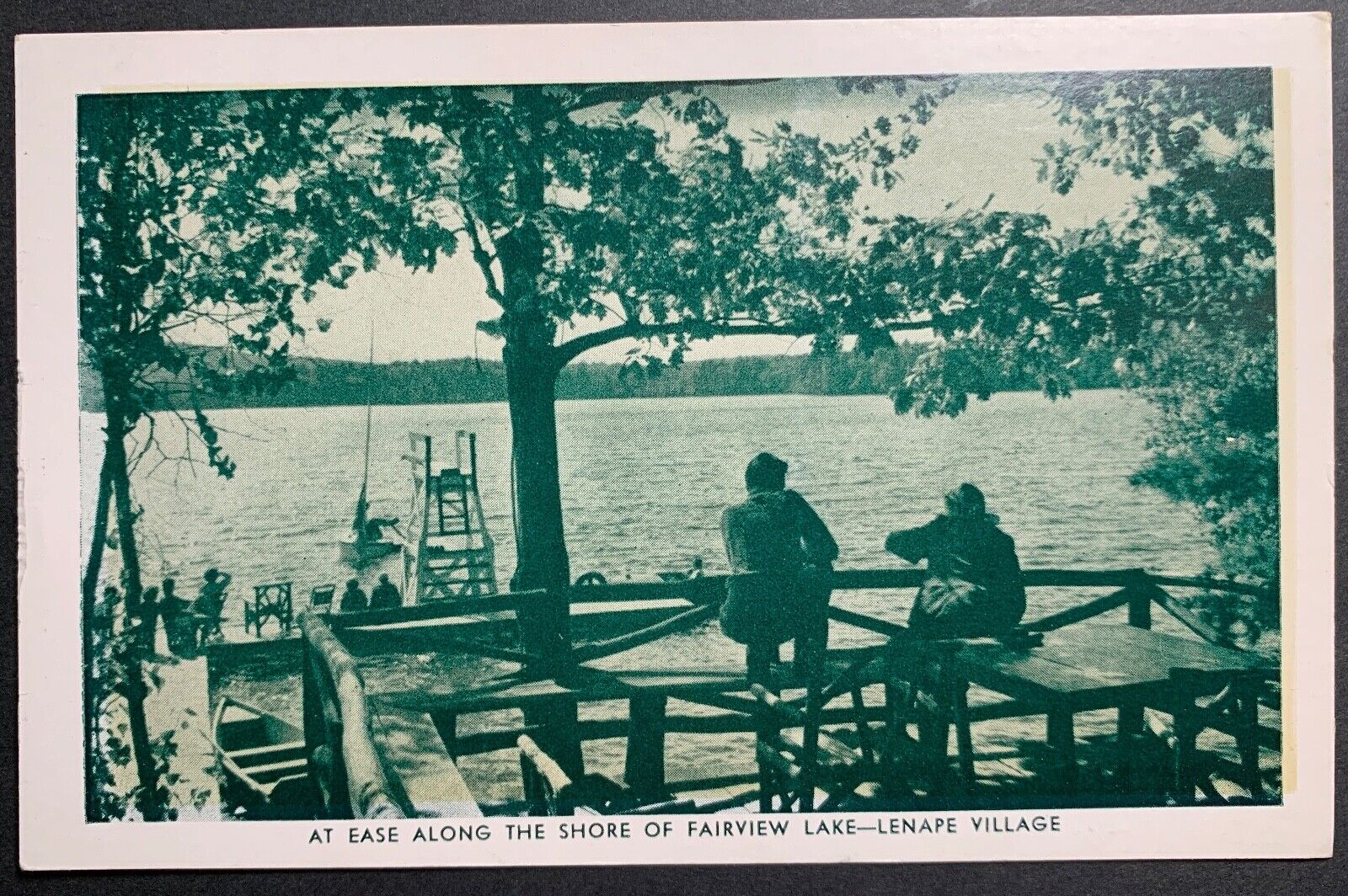 Postcard Tafton PA - Fairview Lake Swimming Life Guard Stand Lenape Village