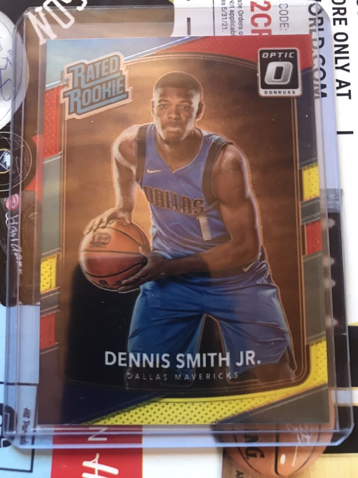 2017-18 Donruss Optic Dennis Smith Jr. Red & Yellow Rated Rookie RC