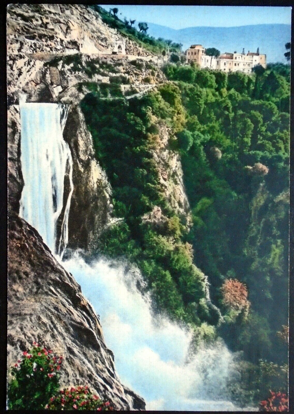 1950s Grande Estate Waterfall, Villa d’Este, 16th C., Near Rome, Tivoli, Italy